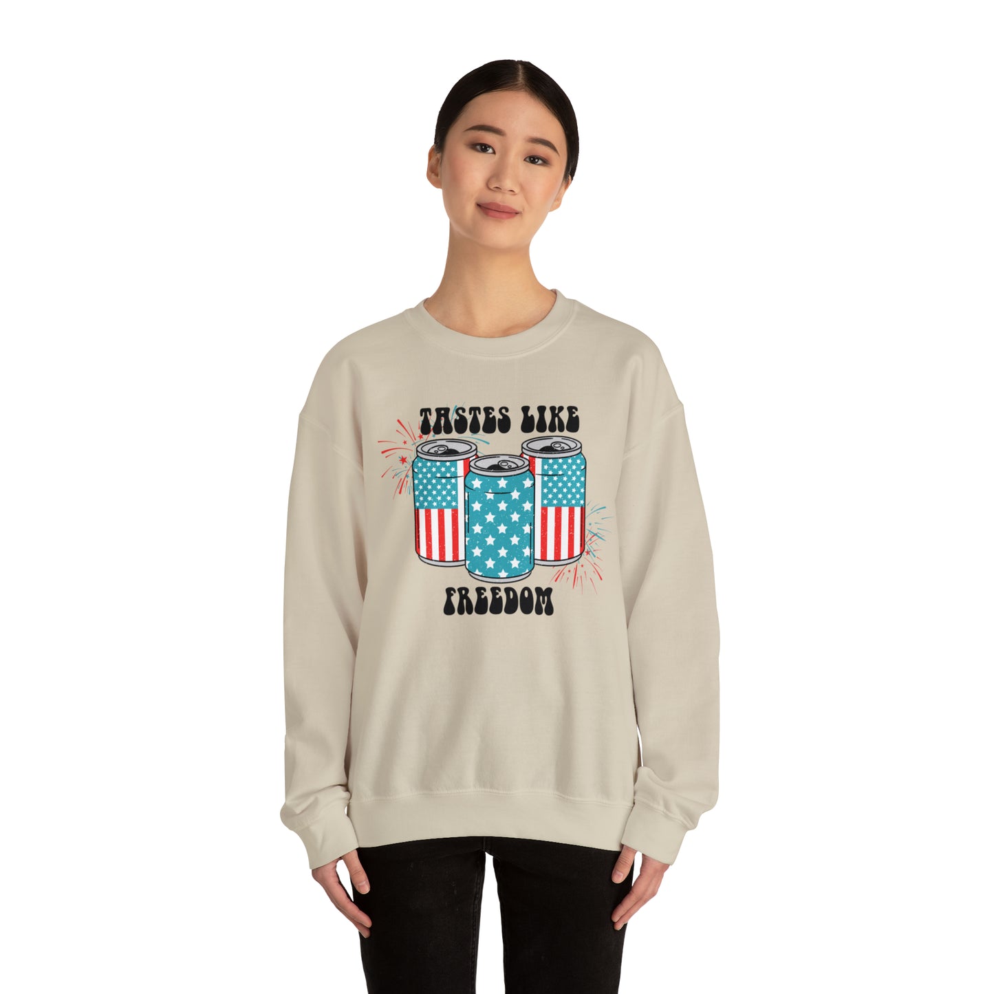 USA America Tastes Like Freedom Party Can Heavy Blend™ Crewneck Sweatshirt