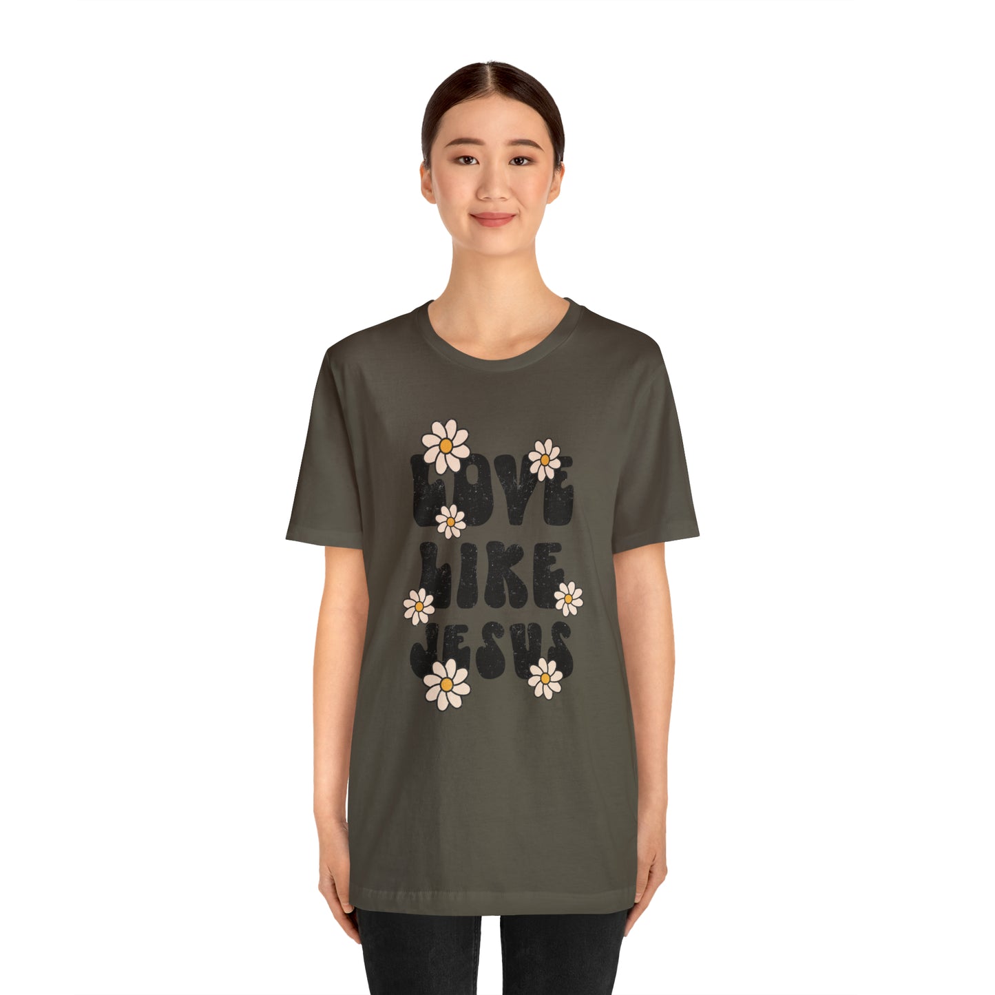 Distressed Daisy Love Like Jesus T-Shirt