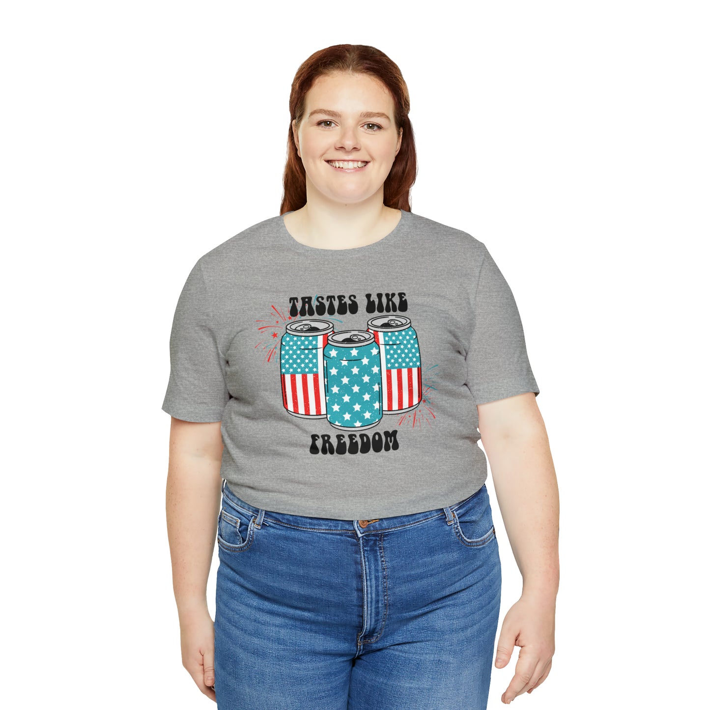 American USA Tastes Like Freedom Beverage Can Unisex Jersey Short Sleeve Tee