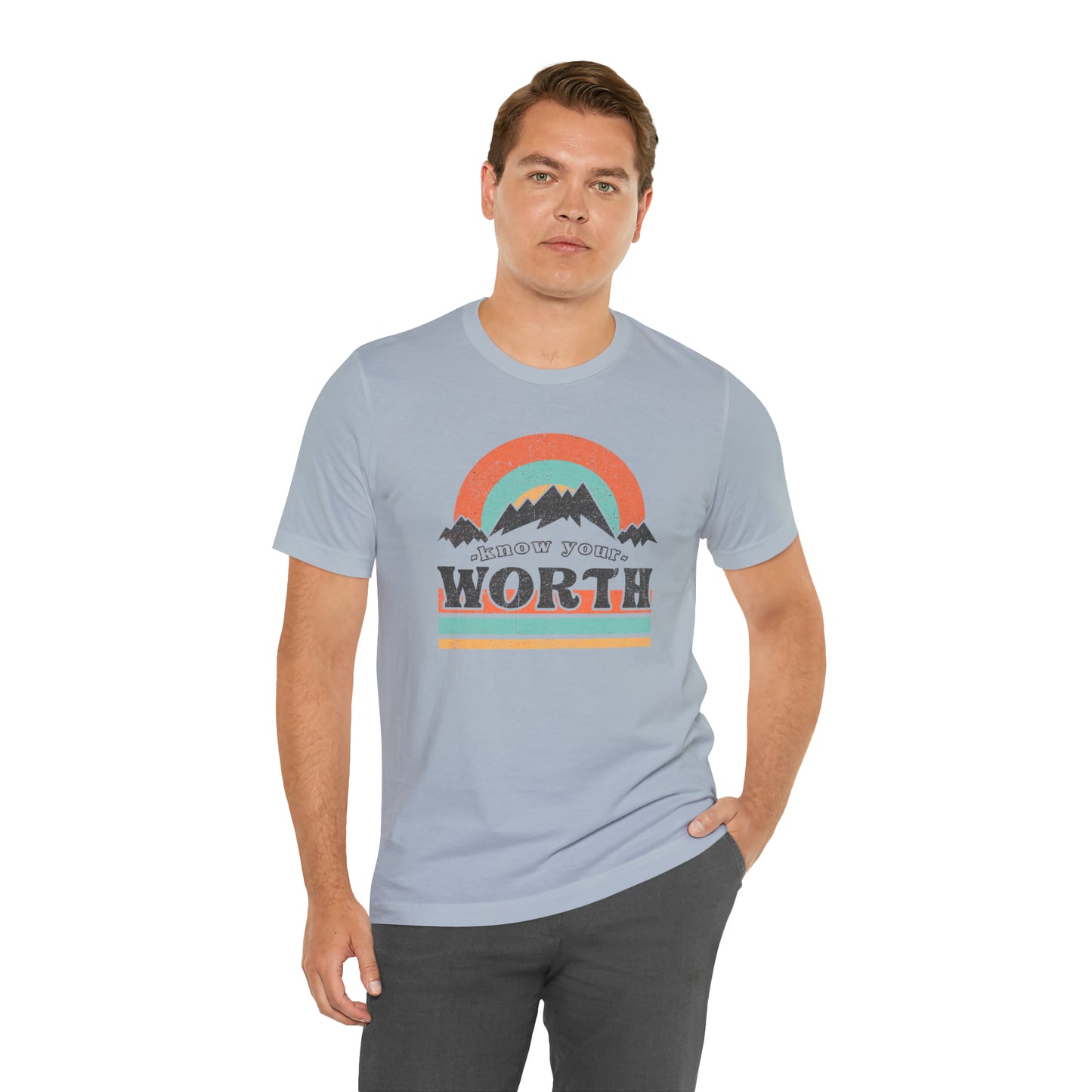 "Know Your Worth" Unisex Jersey Short Sleeve Tee