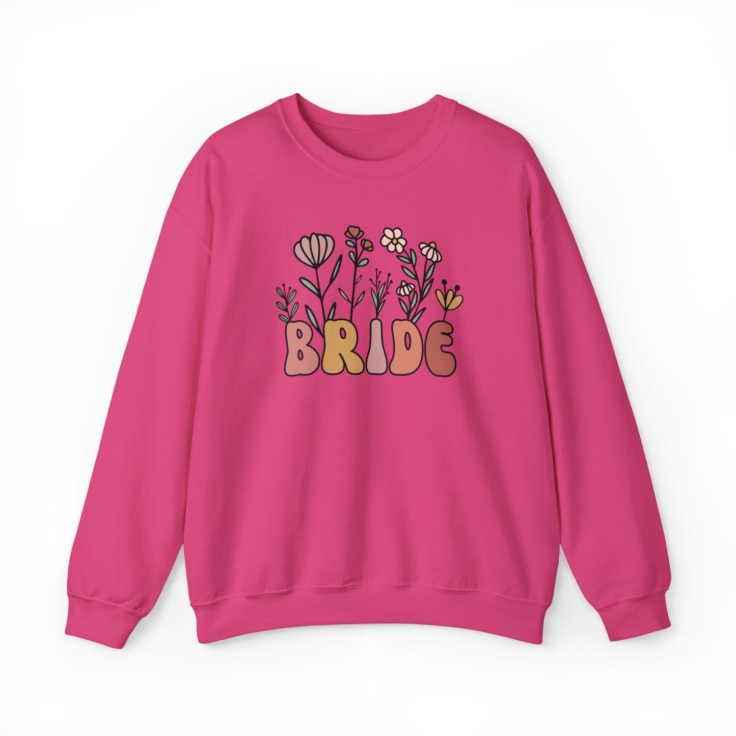 Boho Floral Bride Unisex Heavy Blend™ Crewneck Sweatshirt