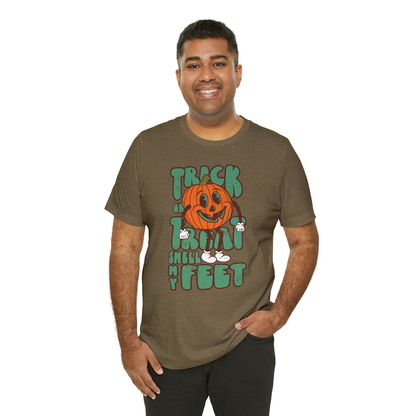 Distressed Trick or Treat Smell My Feet T-Shirt