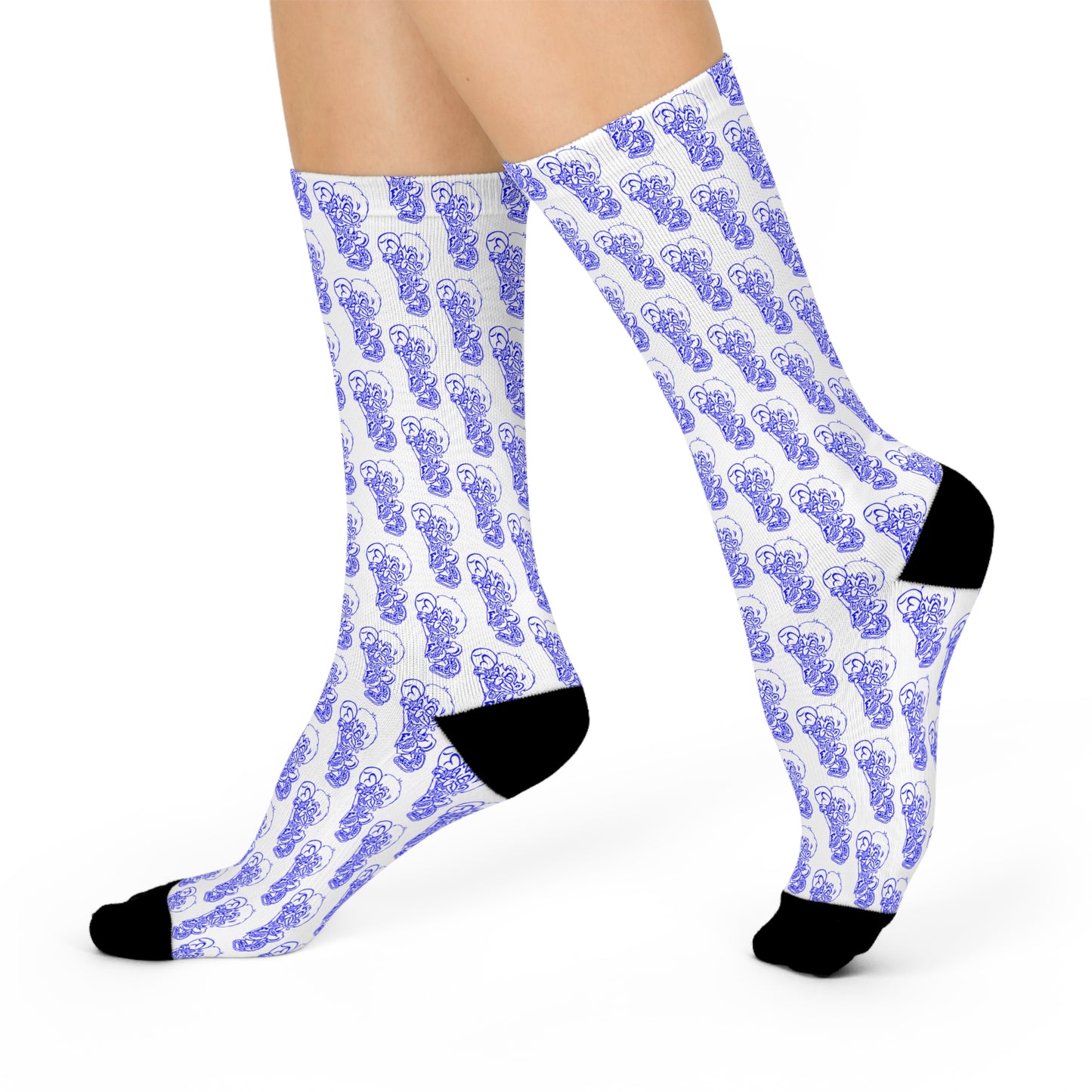 White Freeburg Midget Cushioned Crew Socks