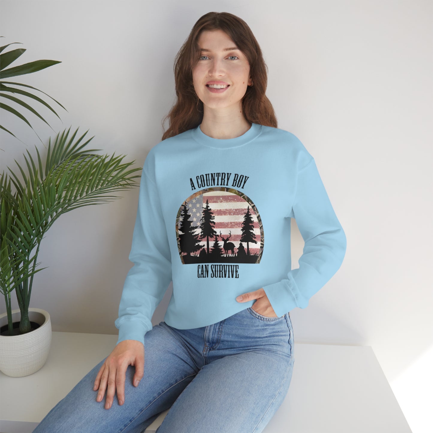 "A Country Boy Can Survive" - Unisex Heavy Blend™ Crewneck Sweatshirt