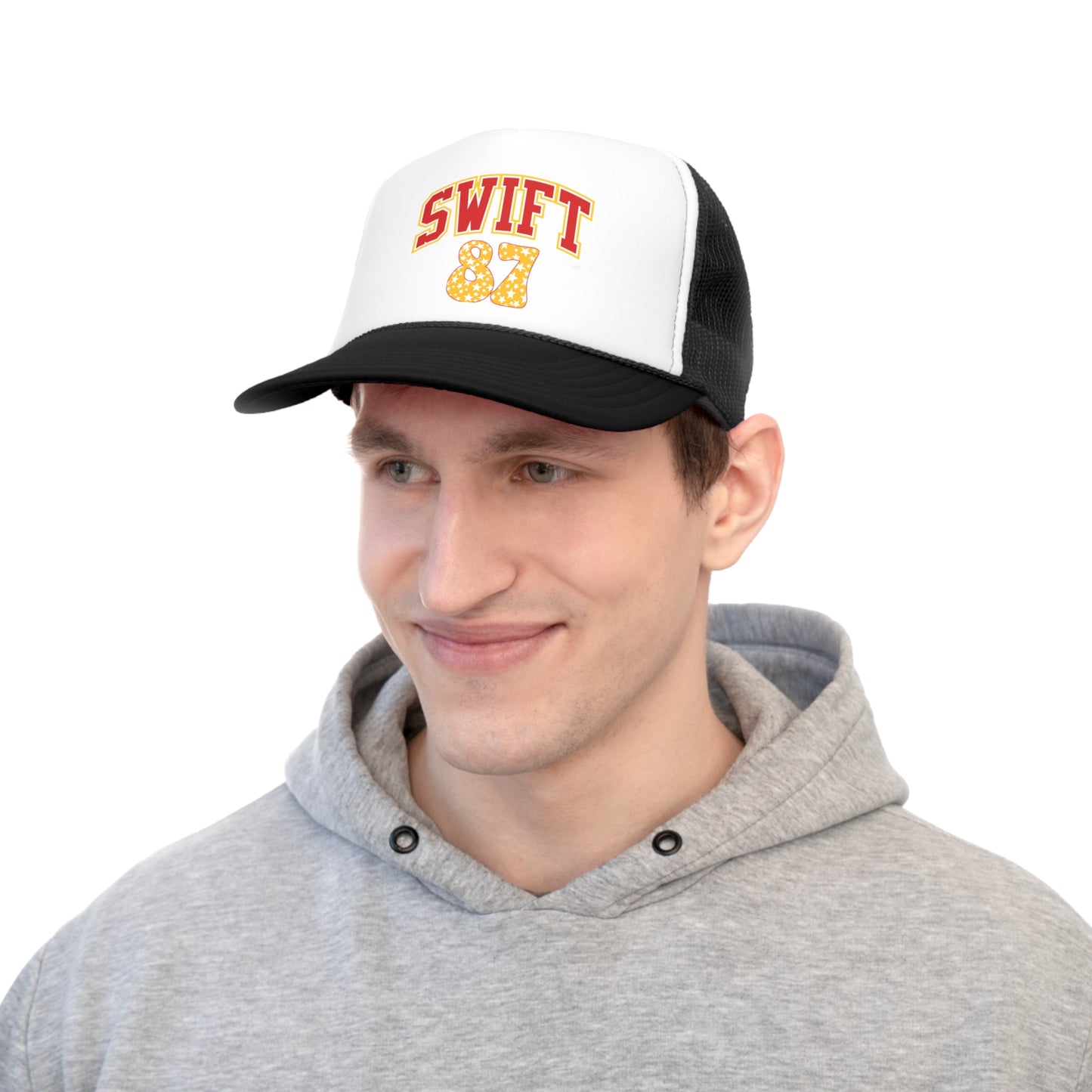 Swift 87 White and Yellow Stars Tall Trucker Caps