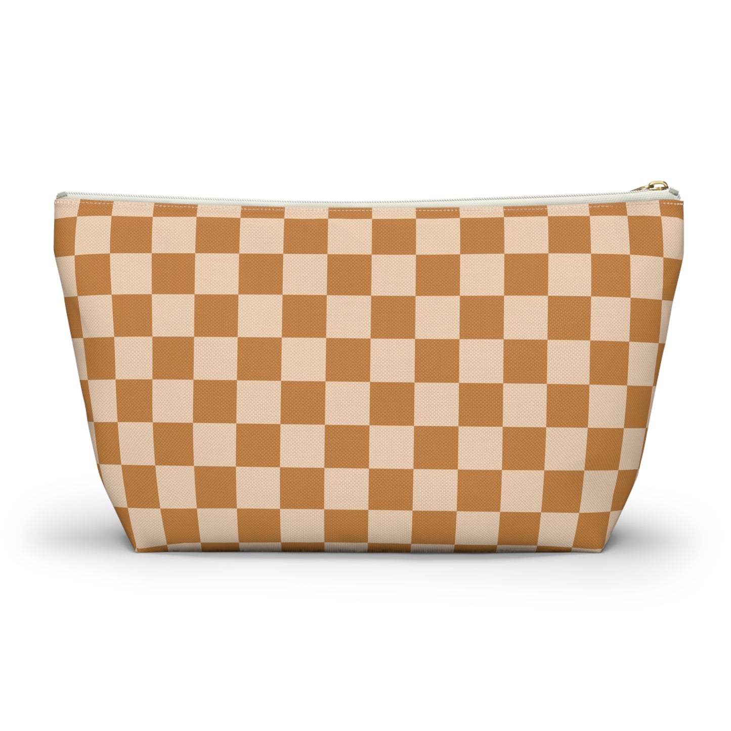 Rust Retro Checkered Print Design  Accessory Pouch w T-bottom