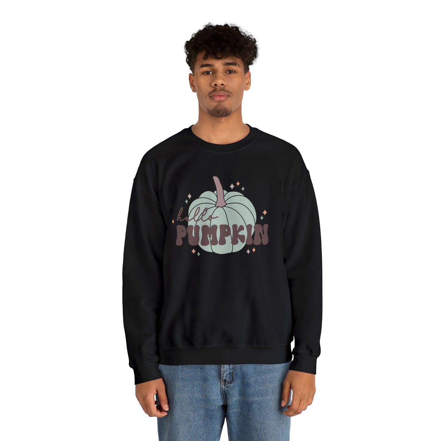 Hello Pumpkin Fall Halloween Unisex Heavy Blend™ Crewneck Sweatshirt