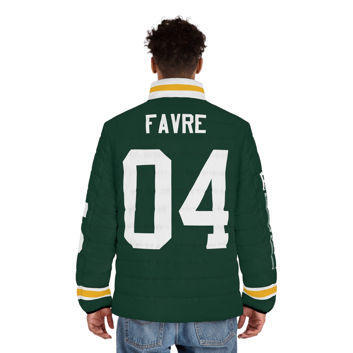 Green Bay Favre 04 Game Day Men's Puffer Coat/ Jacket