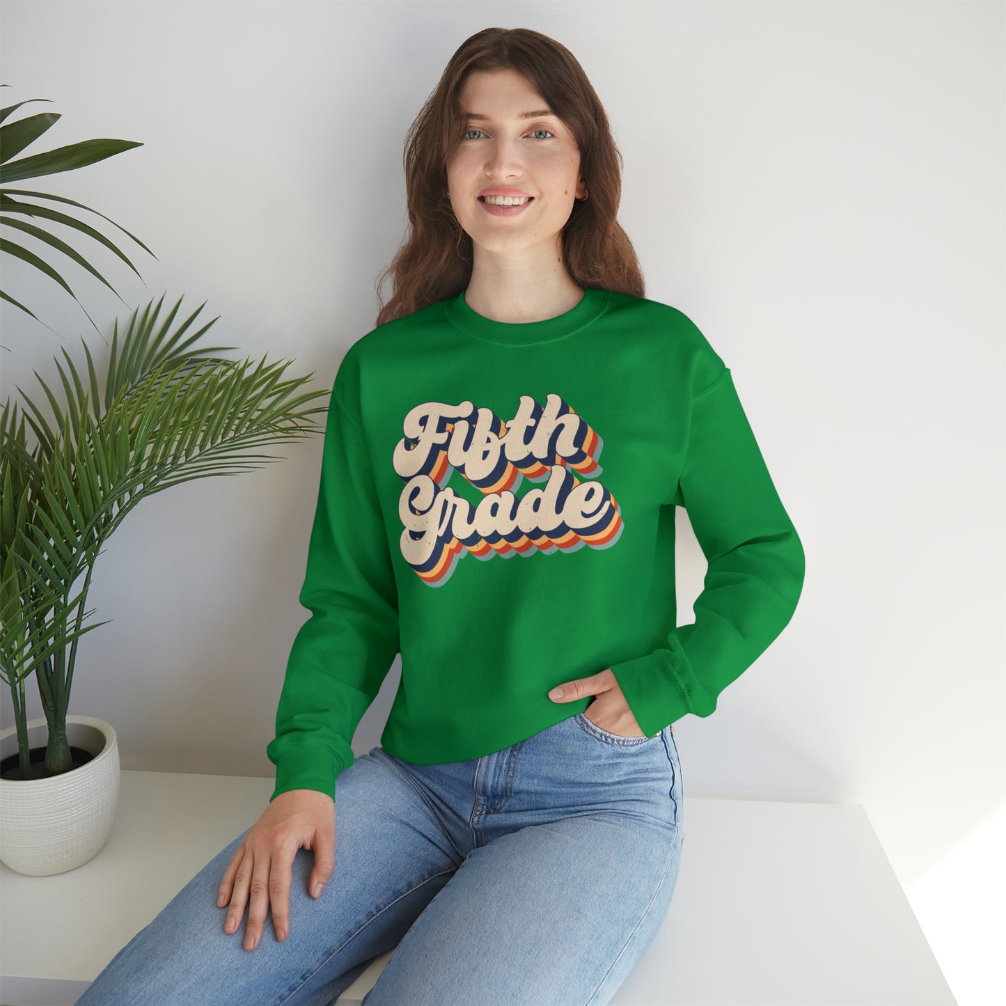 Retro Fifth Grade Unisex Heavy Blend™ Crewneck Sweatshirt