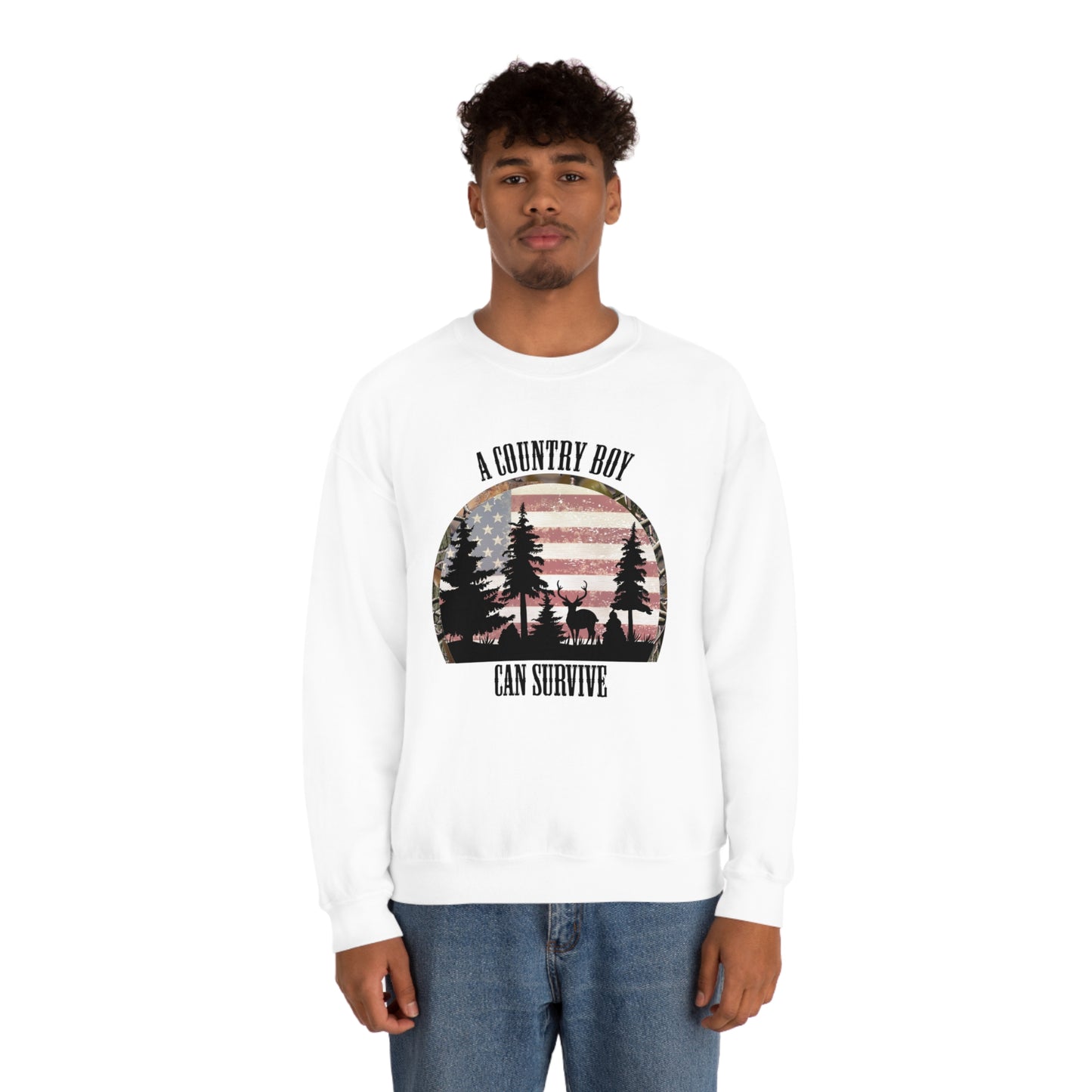 "A Country Boy Can Survive" - Unisex Heavy Blend™ Crewneck Sweatshirt