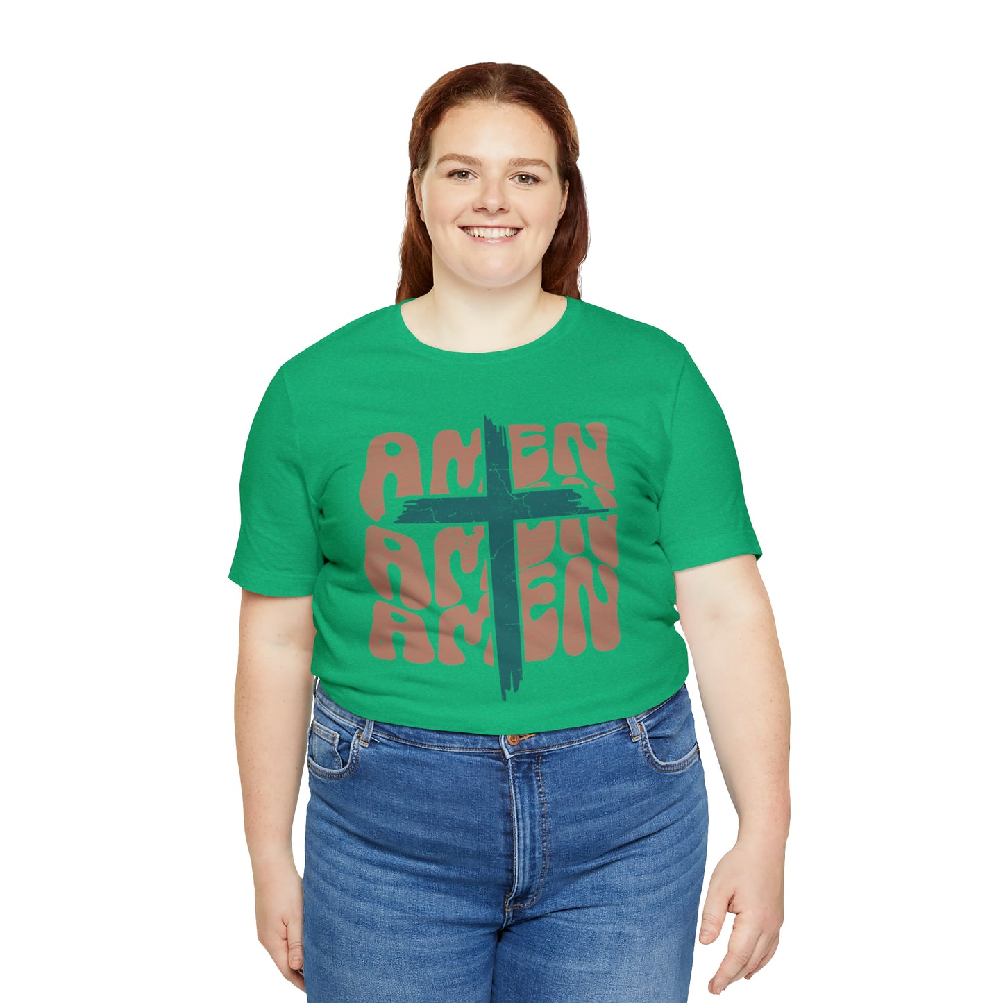 Amen Amen Amen with Cross Boho Color T-Shirt