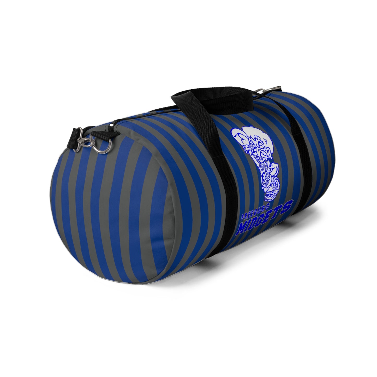 Freeburg Midgets Blue and Gray Striped Duffel Bag