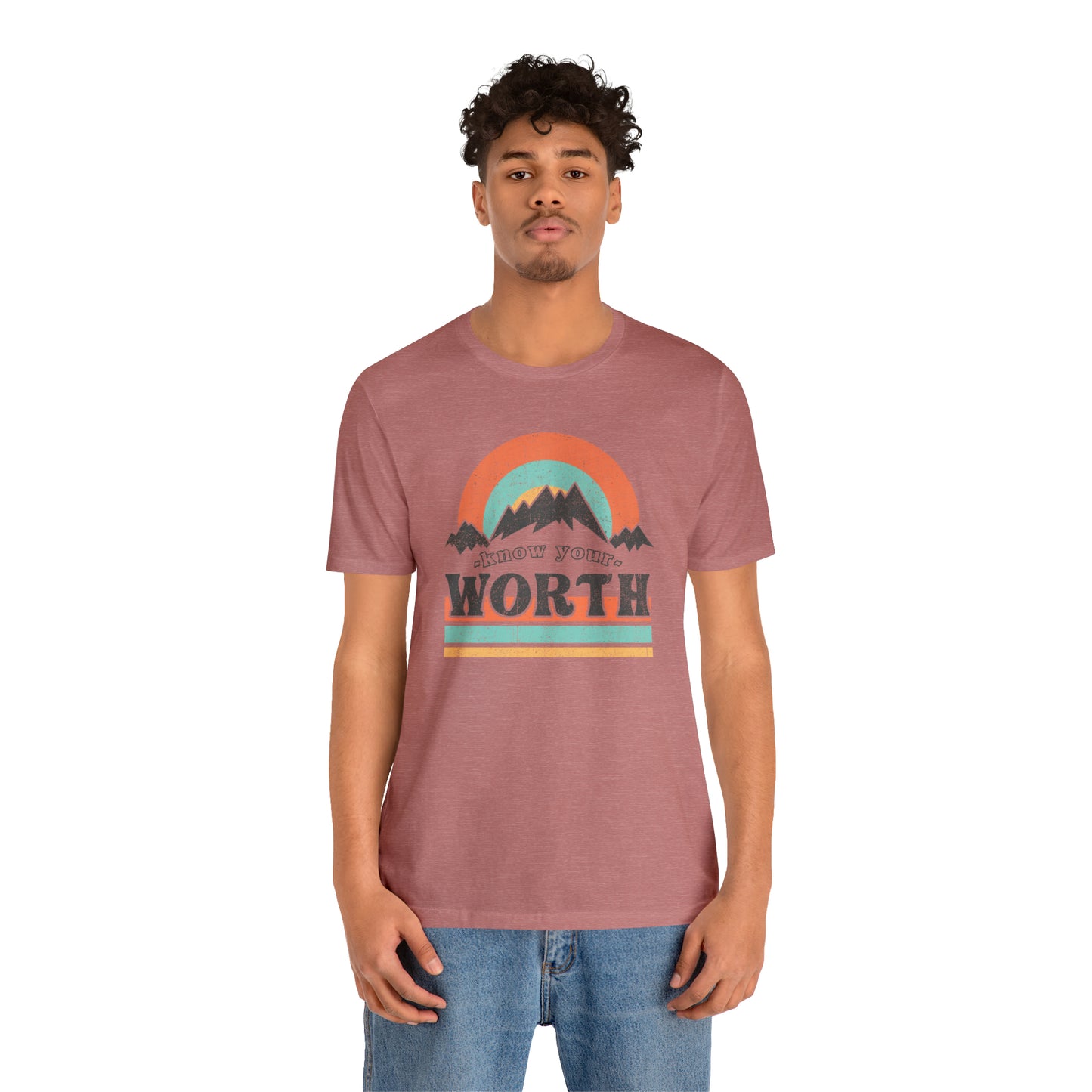 "Know Your Worth" Unisex Jersey Short Sleeve Tee