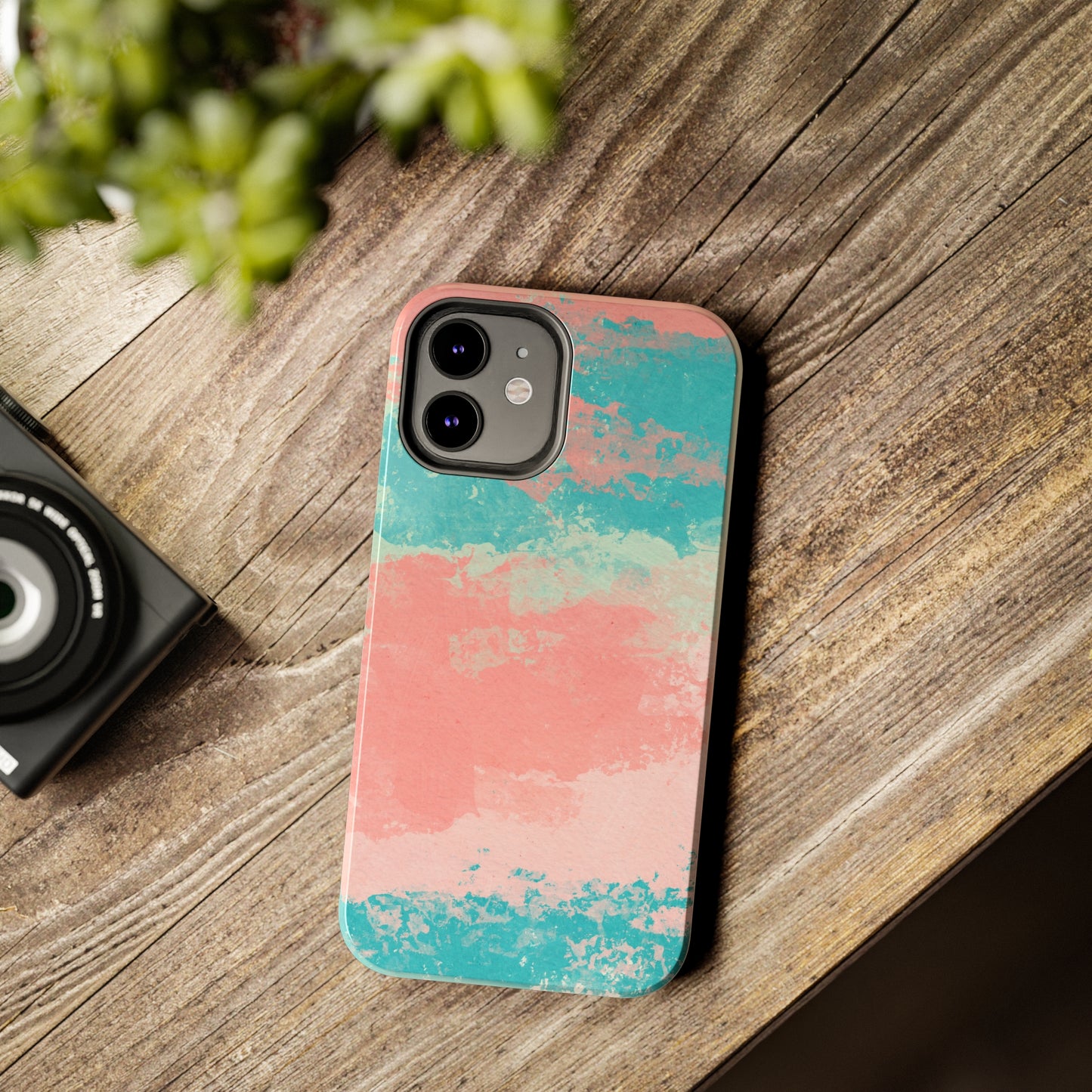 Pink and Turquoise Water Color Tough Phone Cases