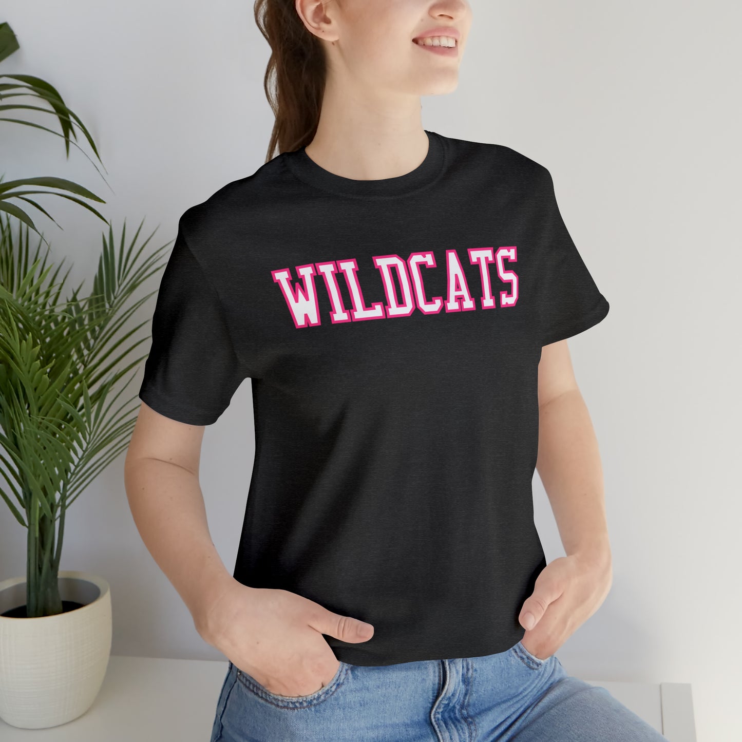 Pink Salem Wildcats Jersey Short Sleeve Tee - Green Print