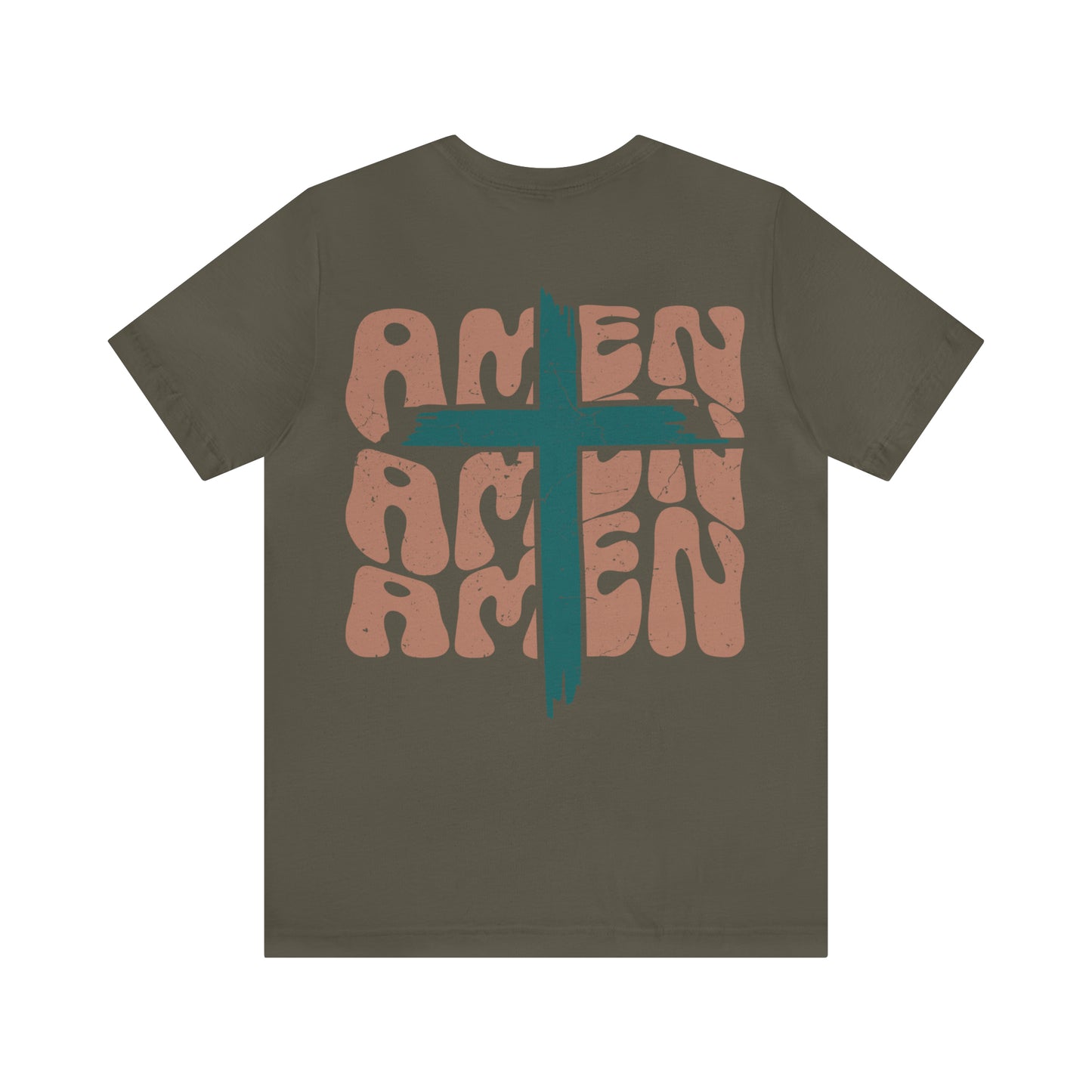 Amen Amen Amen with Cross Front and Back Design T-Shirt