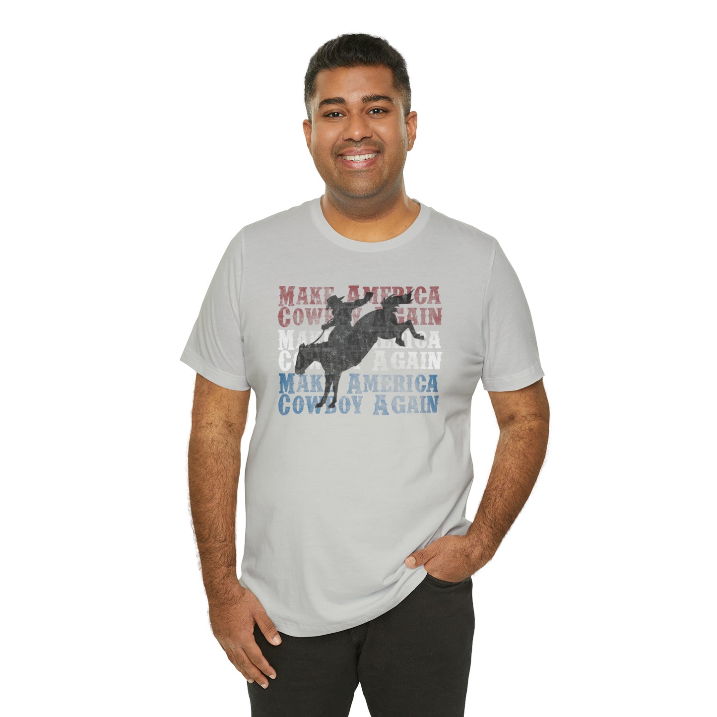 "Make America Cowboy Again" Unisex Jersey Short Sleeve Tee