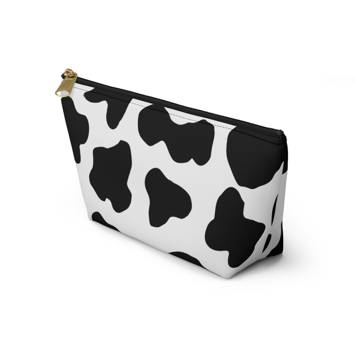 Country Black and White Cow Print Design Accessory Pouch w T-bottom