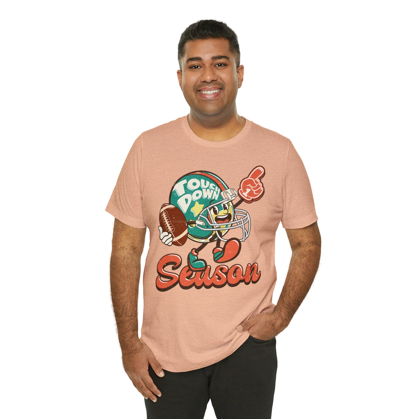 Football Season Football Helmet Character Holding Football T-Shirt