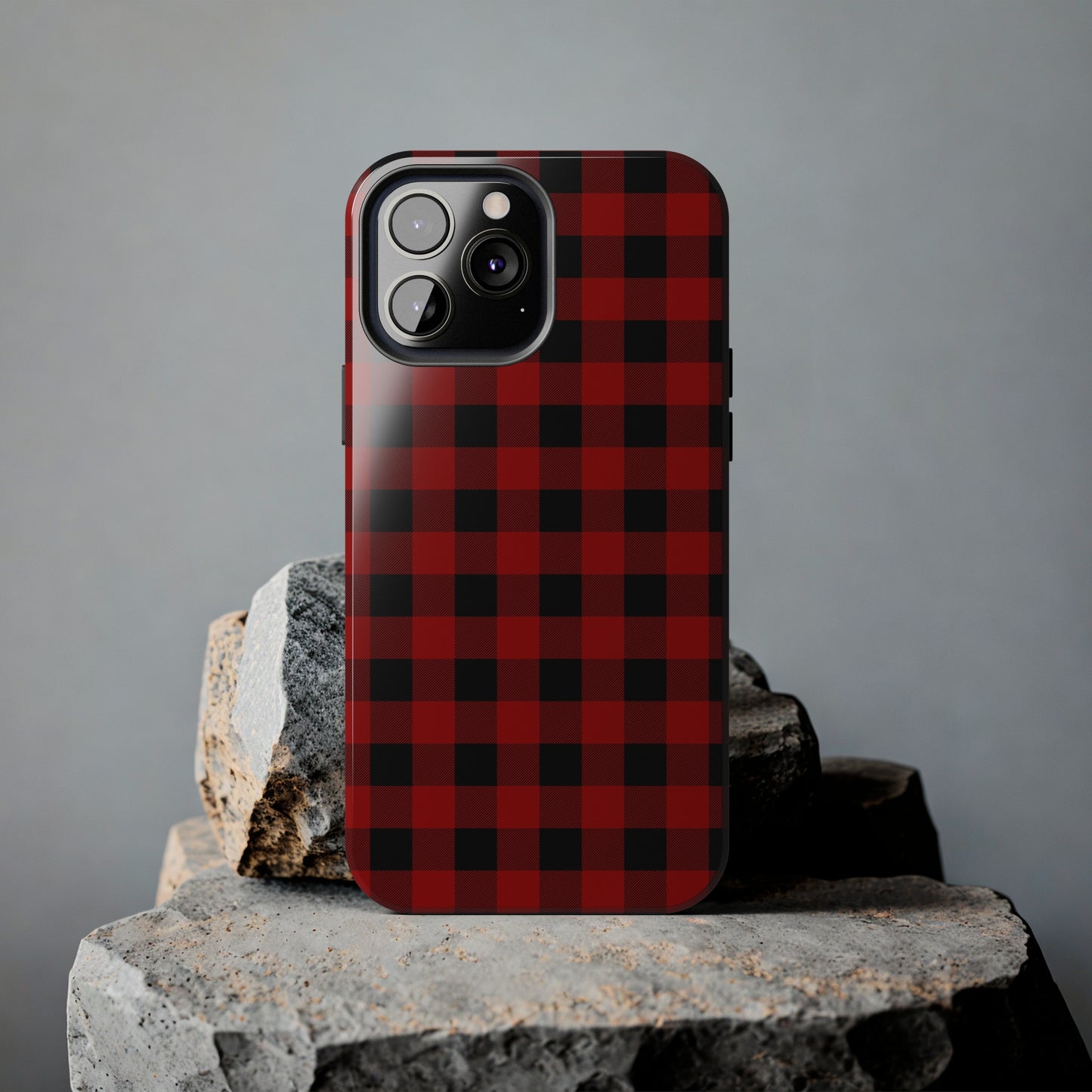 Red and Black Plaid Tough Phone Cases