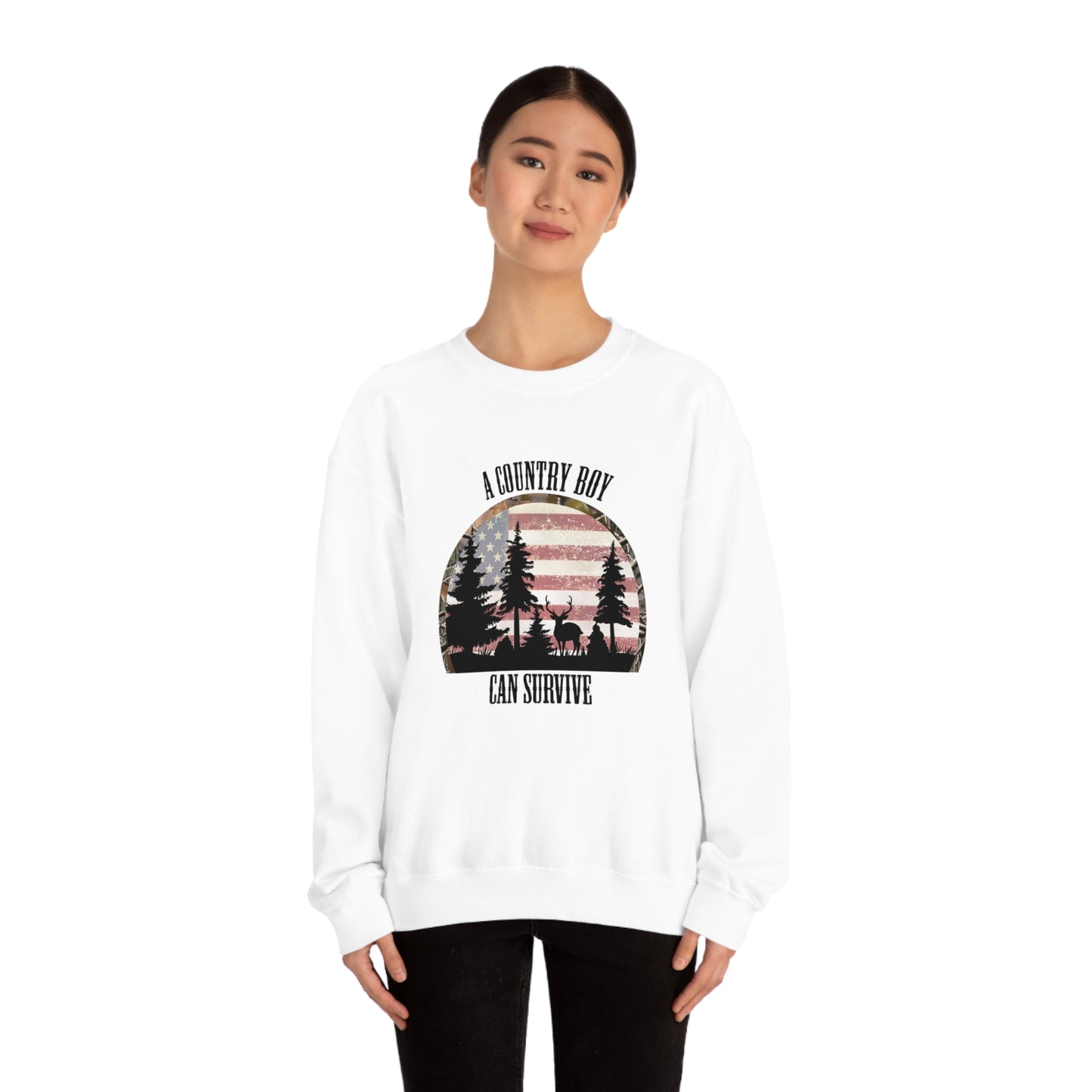 "A Country Boy Can Survive" - Unisex Heavy Blend™ Crewneck Sweatshirt