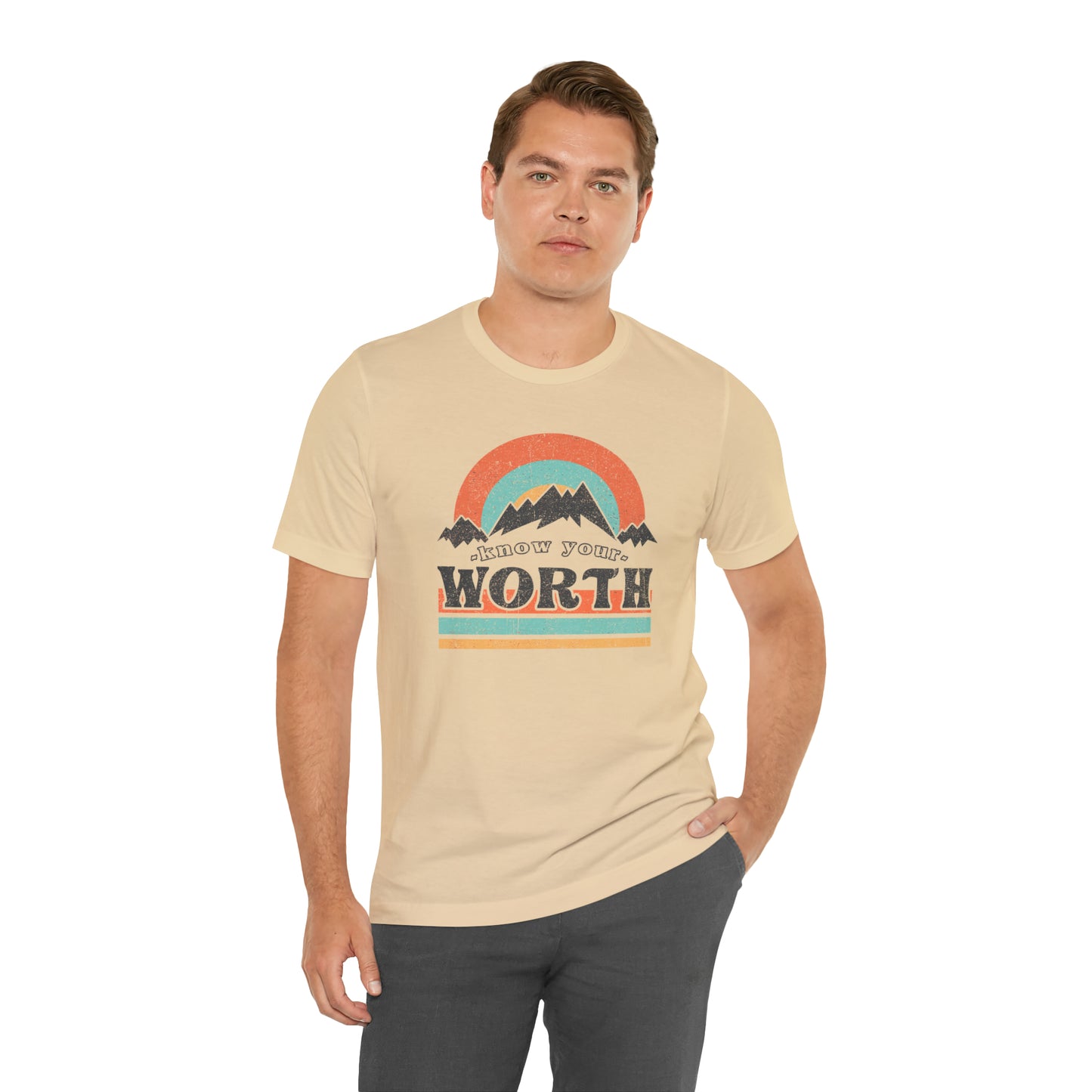 "Know Your Worth" Unisex Jersey Short Sleeve Tee