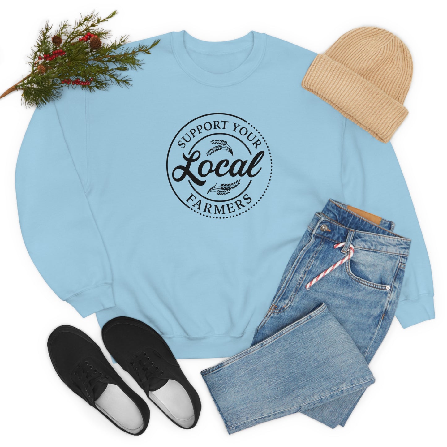 "Support Your Local Farmers" - Unisex Heavy Blend™ Crewneck Sweatshirt