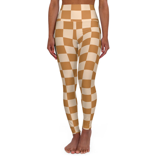 Retro Checkerboard High Waisted Yoga Leggings