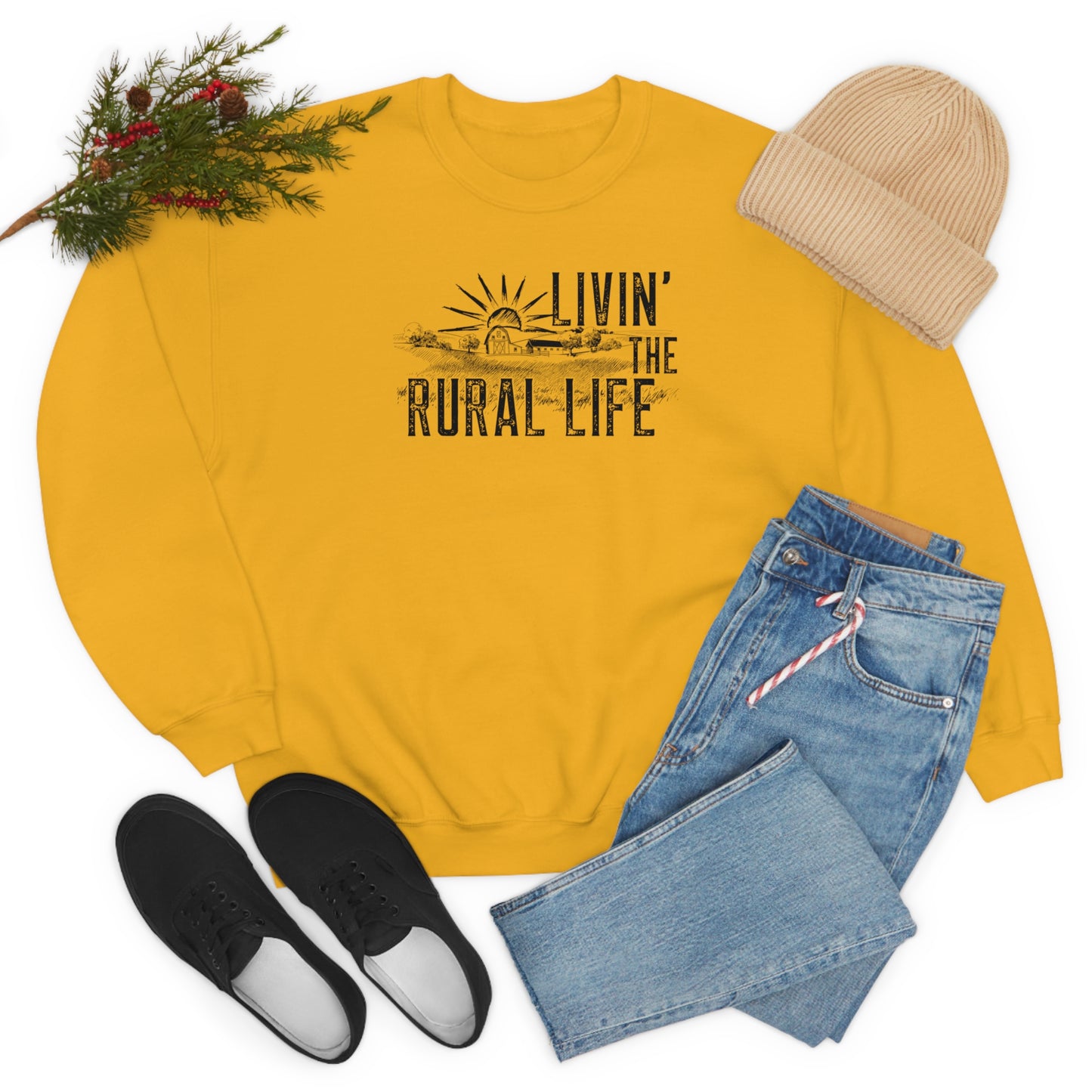 "Livin' the Rural Life" - Unisex Heavy Blend™ Crewneck Sweatshirt