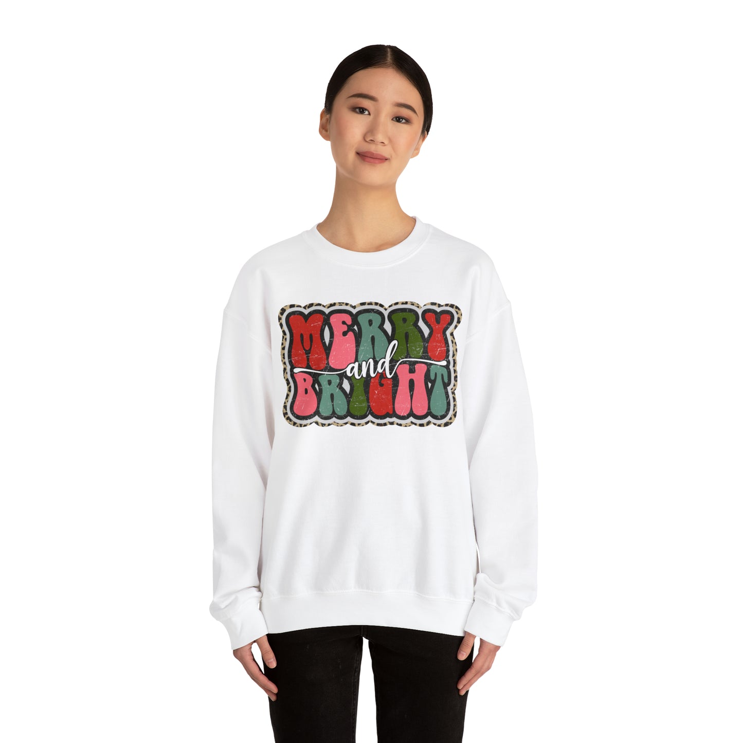 Merry and Bright Christmas Unisex Heavy Blend™ Crewneck Sweatshirt