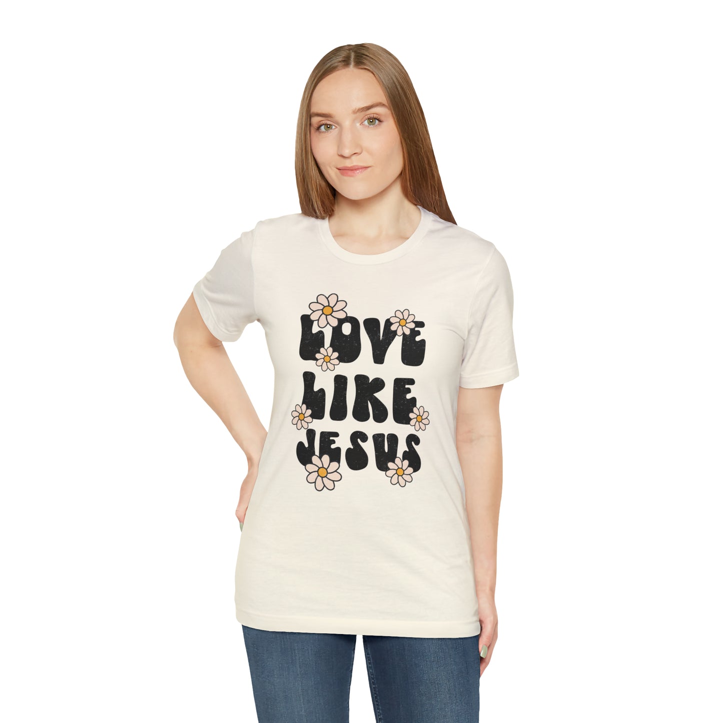 Distressed Daisy Love Like Jesus T-Shirt