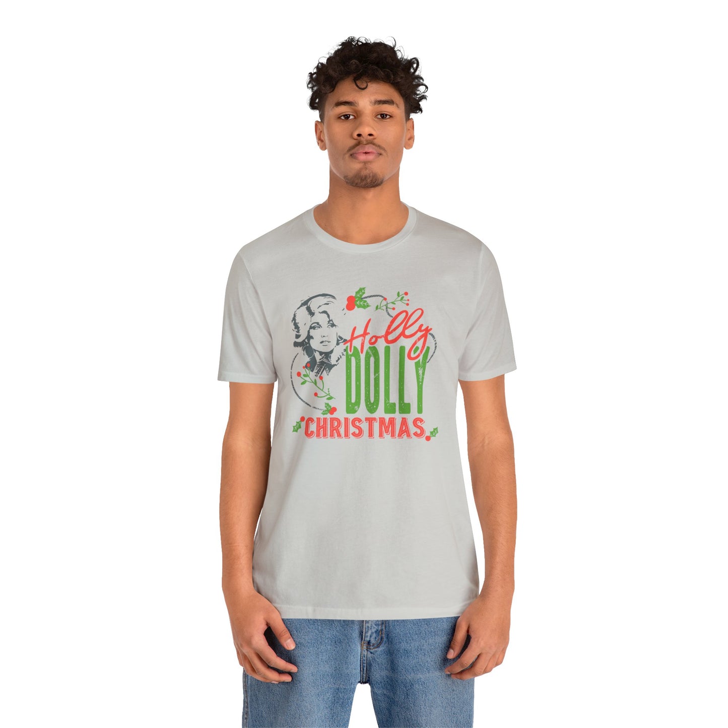 Holly Dolly Christmas Bella Jersey Short Sleeve Tee (Unisex)