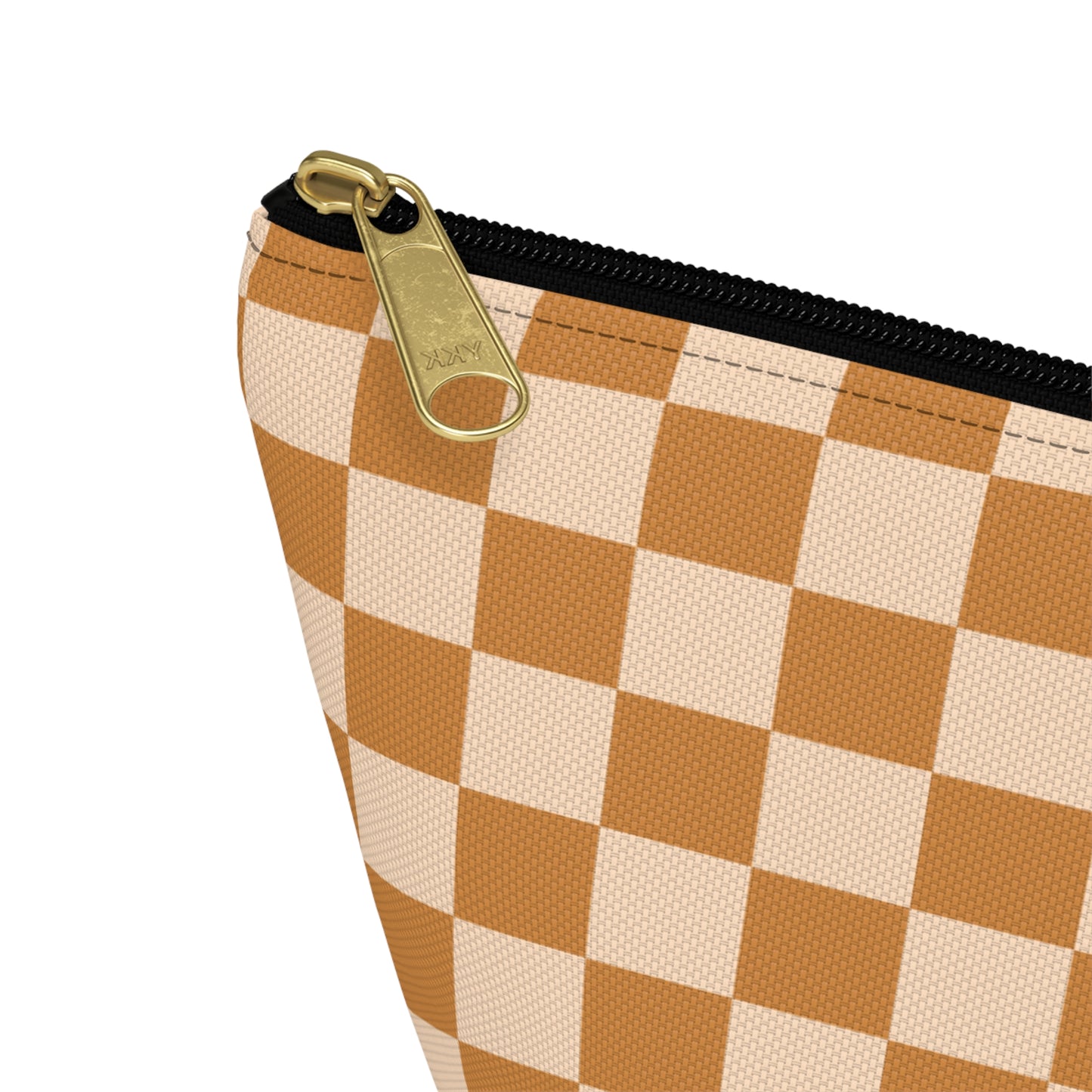 Rust Retro Checkered Print Design  Accessory Pouch w T-bottom