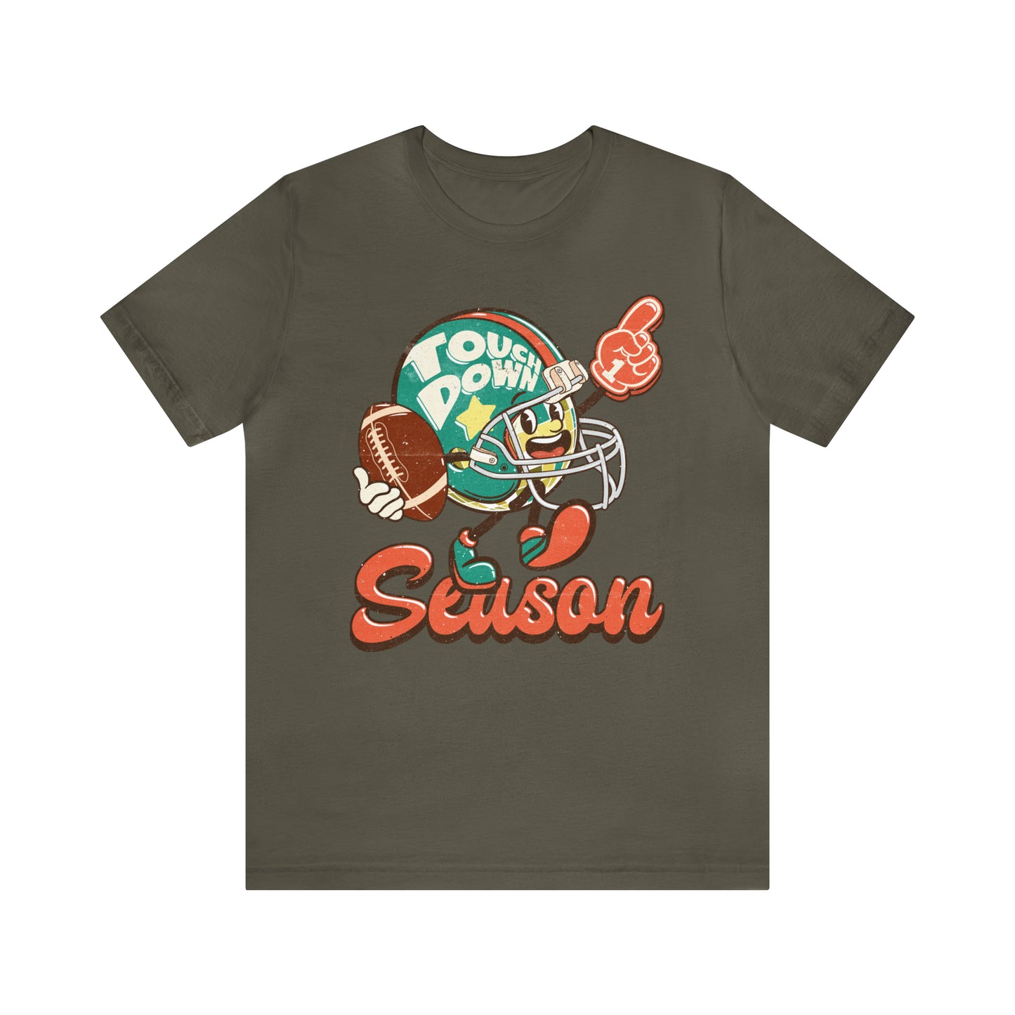 Football Season Football Helmet Character Holding Football T-Shirt