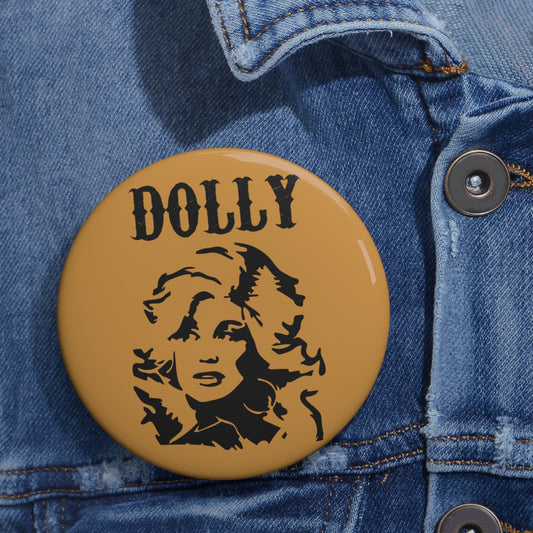 Dolly Portrait Checkerboard Custom Pin Buttons