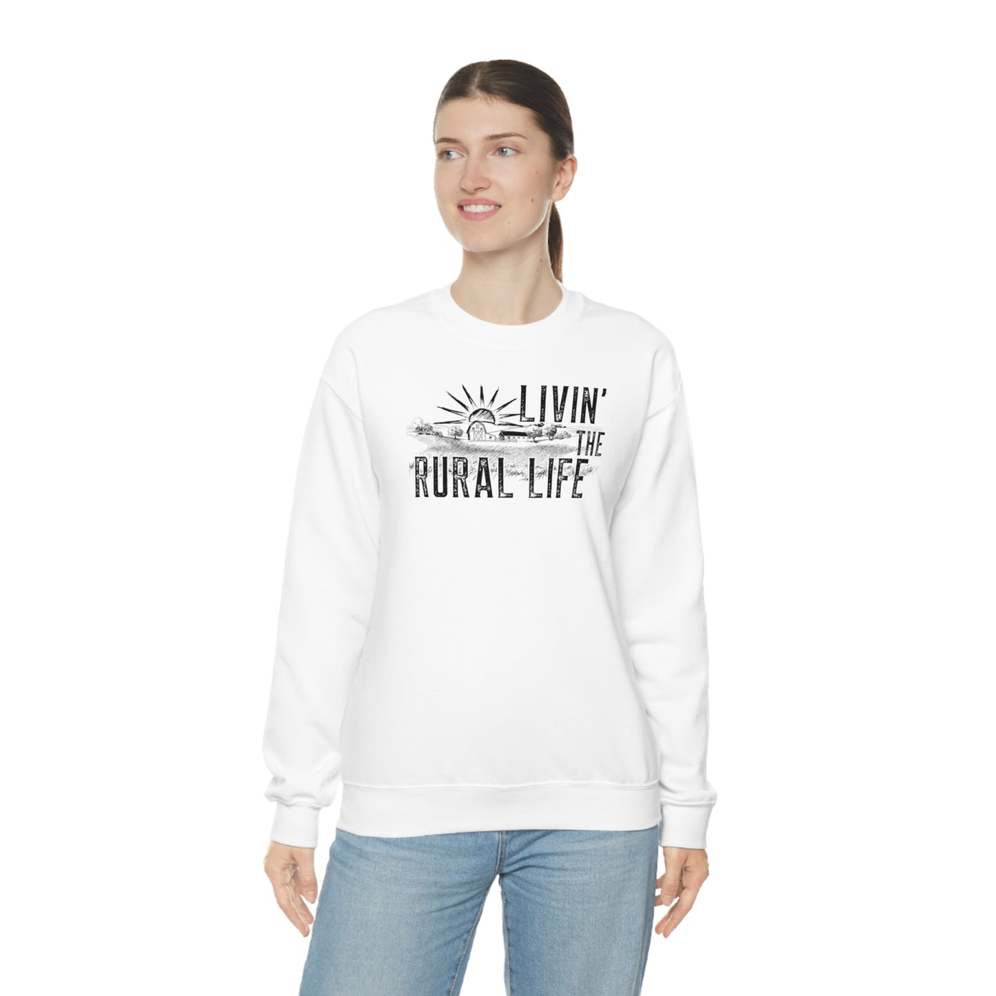 "Livin' the Rural Life" - Unisex Heavy Blend™ Crewneck Sweatshirt