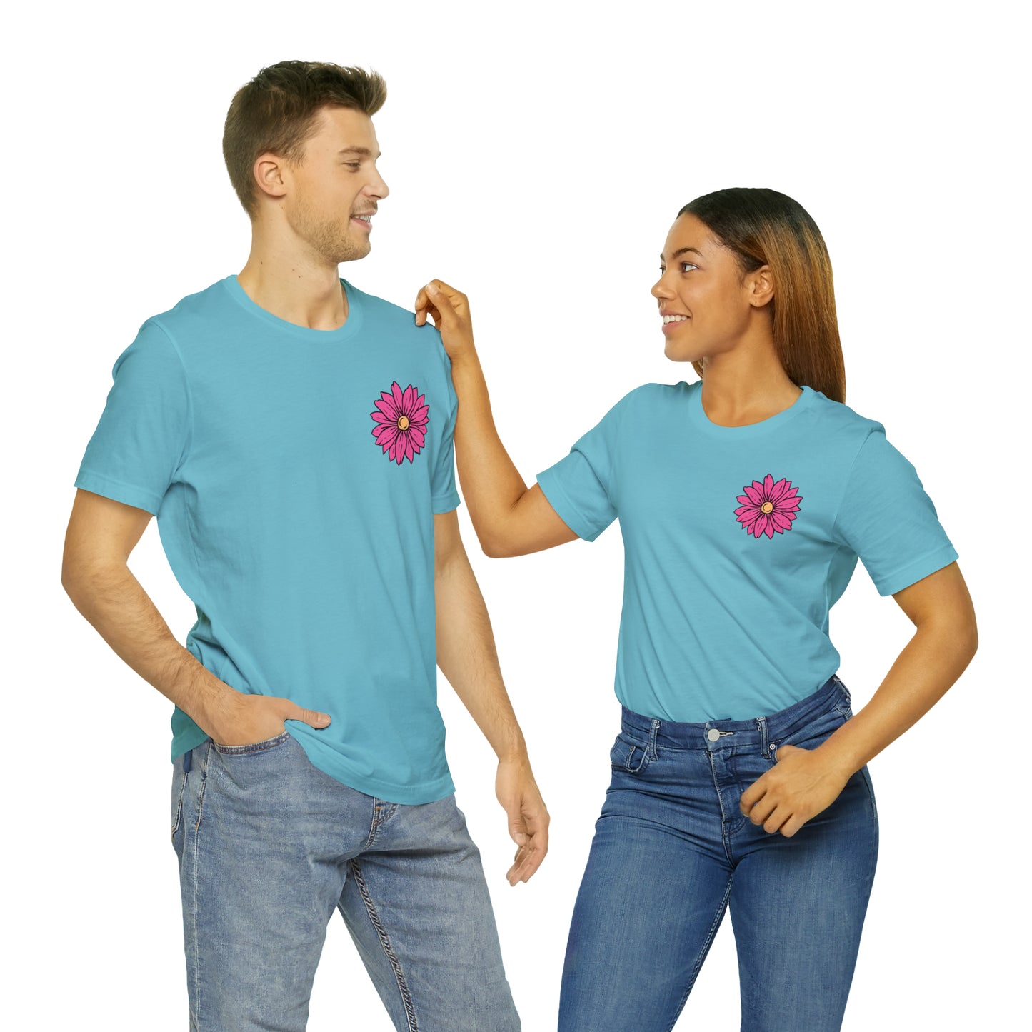 TWO SIDED Positive Energy T-Shirt (Flower on Front - Positive Energy on Back) Christian T-Shirt