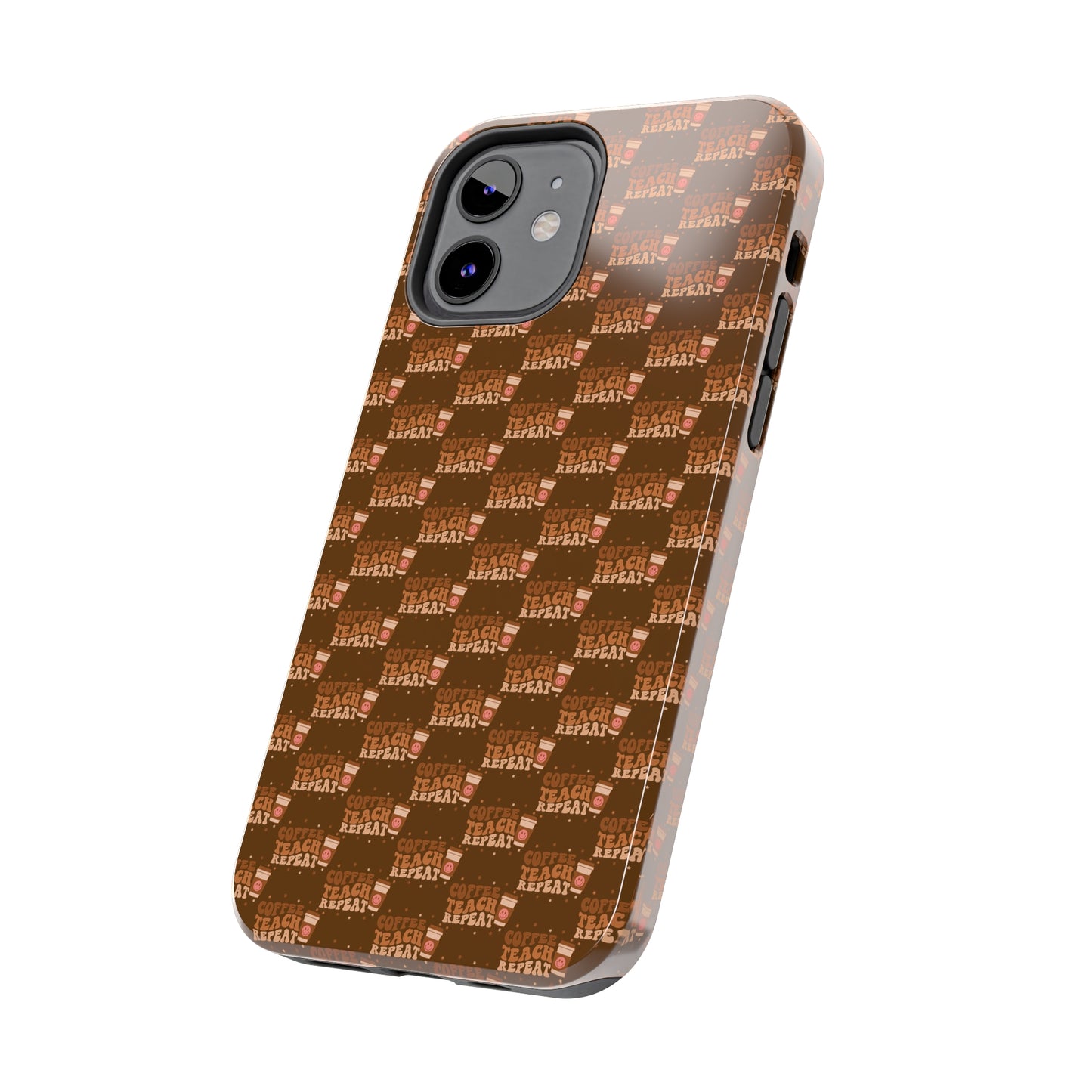 Coffee Teach Repeat Patterned Tough Phone Cases