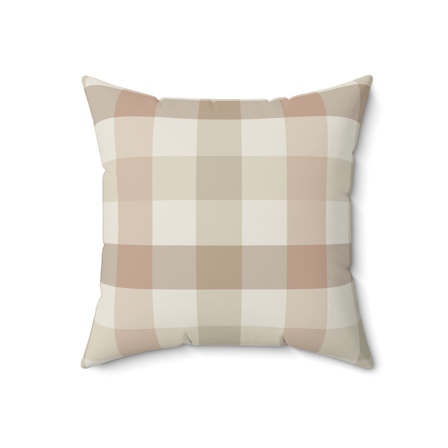 Plaid Cream Fall/ Halloween Spun Polyester Square Pillow