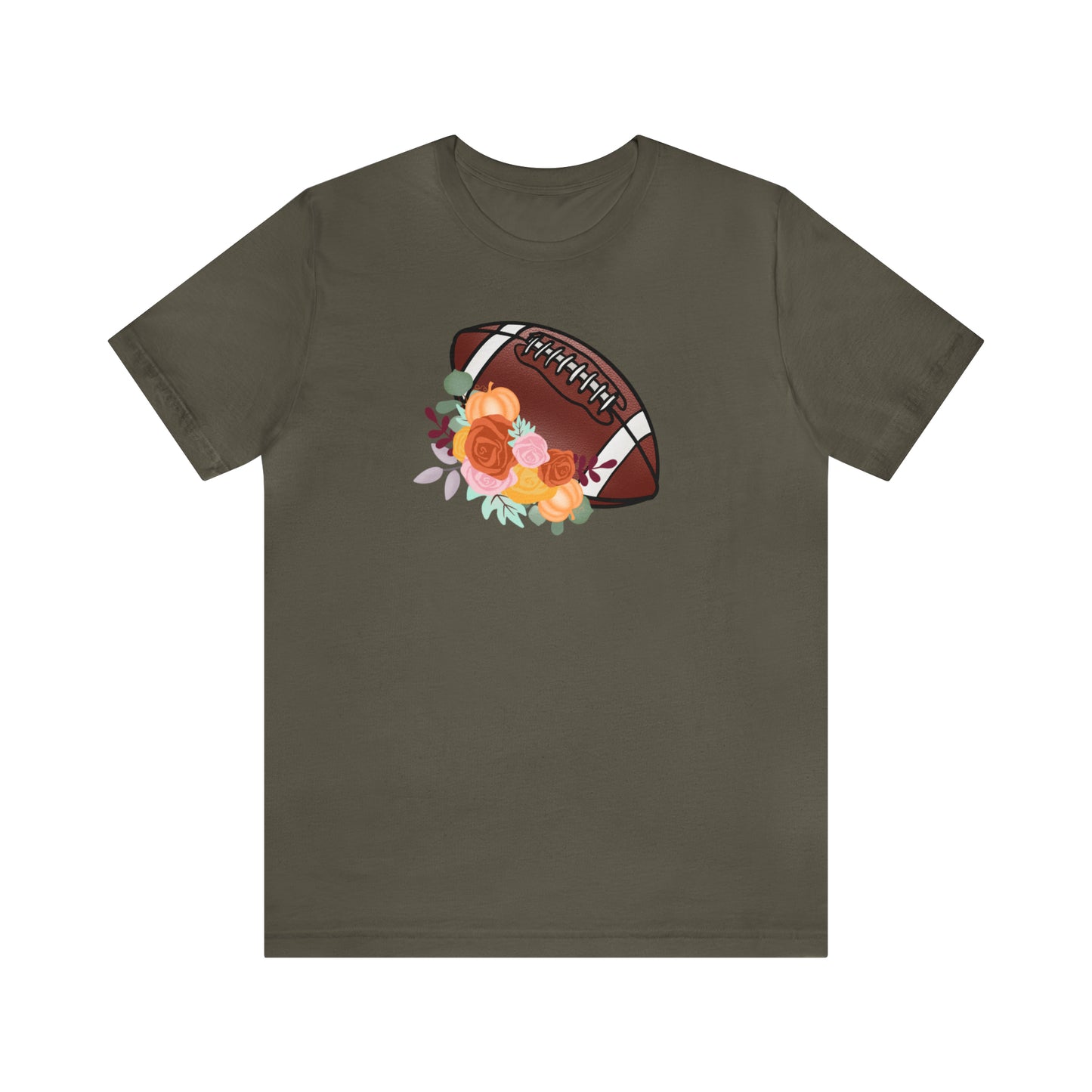 Fall Floral Football  T-Shirt