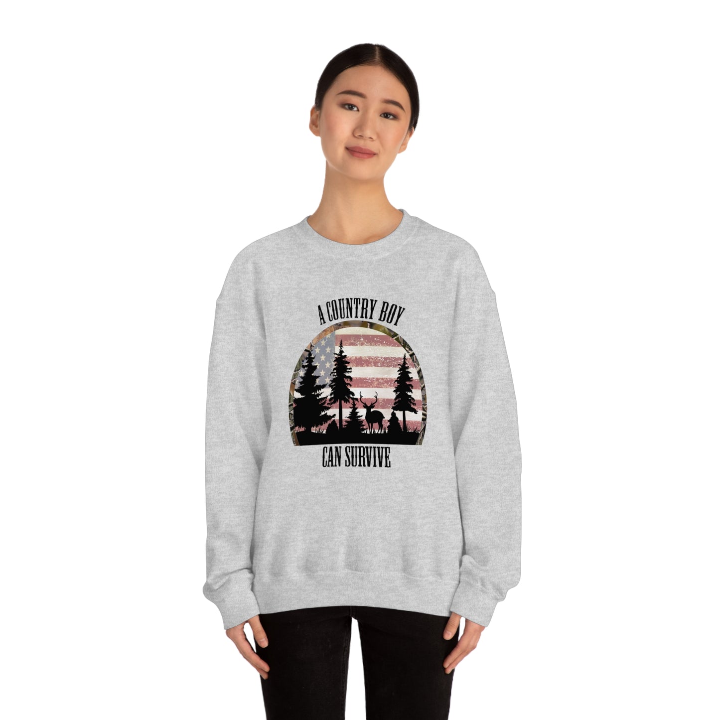 "A Country Boy Can Survive" - Unisex Heavy Blend™ Crewneck Sweatshirt