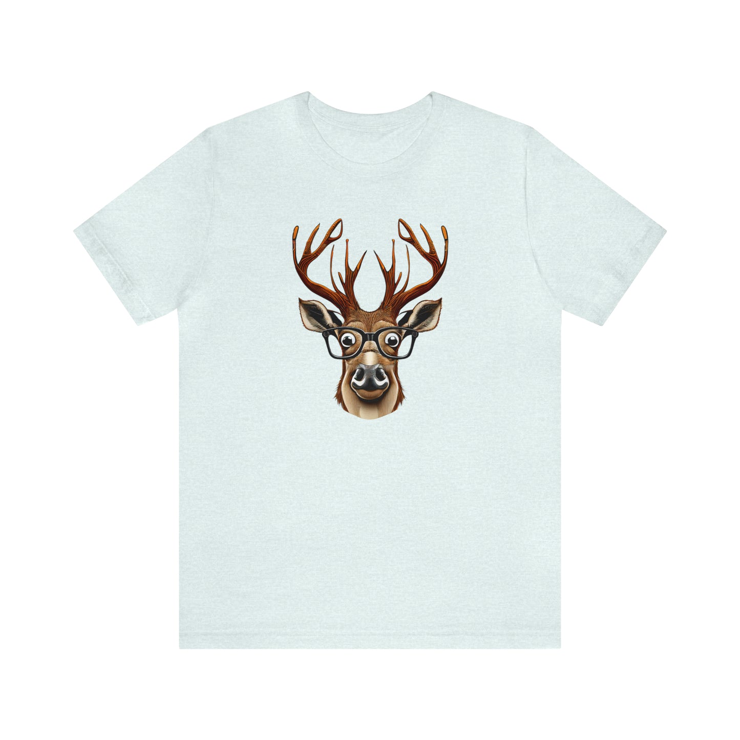 Deer/ Reindeer with Glasses Country and Christmas Unisex Jersey Short Sleeve Tee