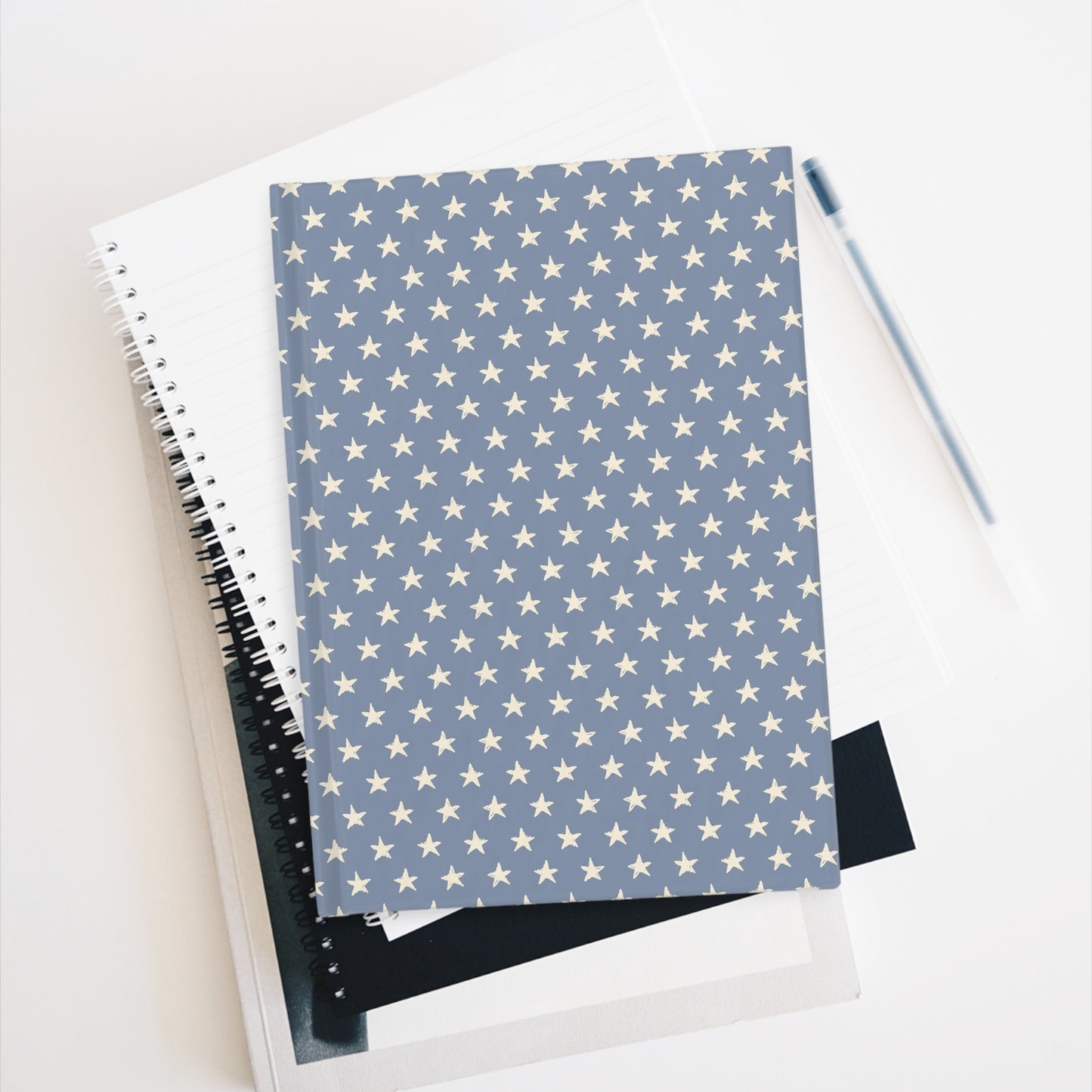 USA Blue with White Stars Journal - Blank