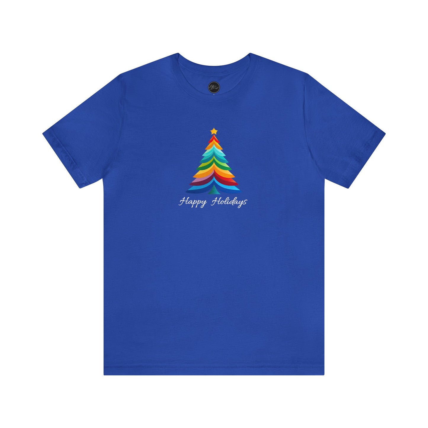 Happy Holidays Layered Christmas Tree Bella Jersey Short Sleeve Tee (Unisex)