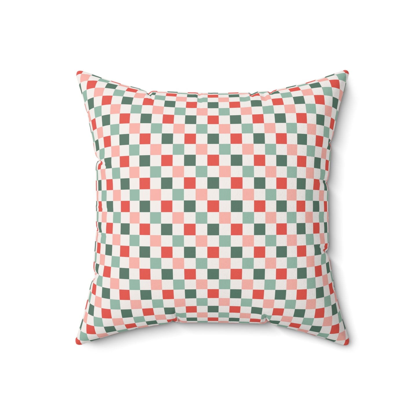 Christmas Checkerboard Pattern Polyester Square Pillow