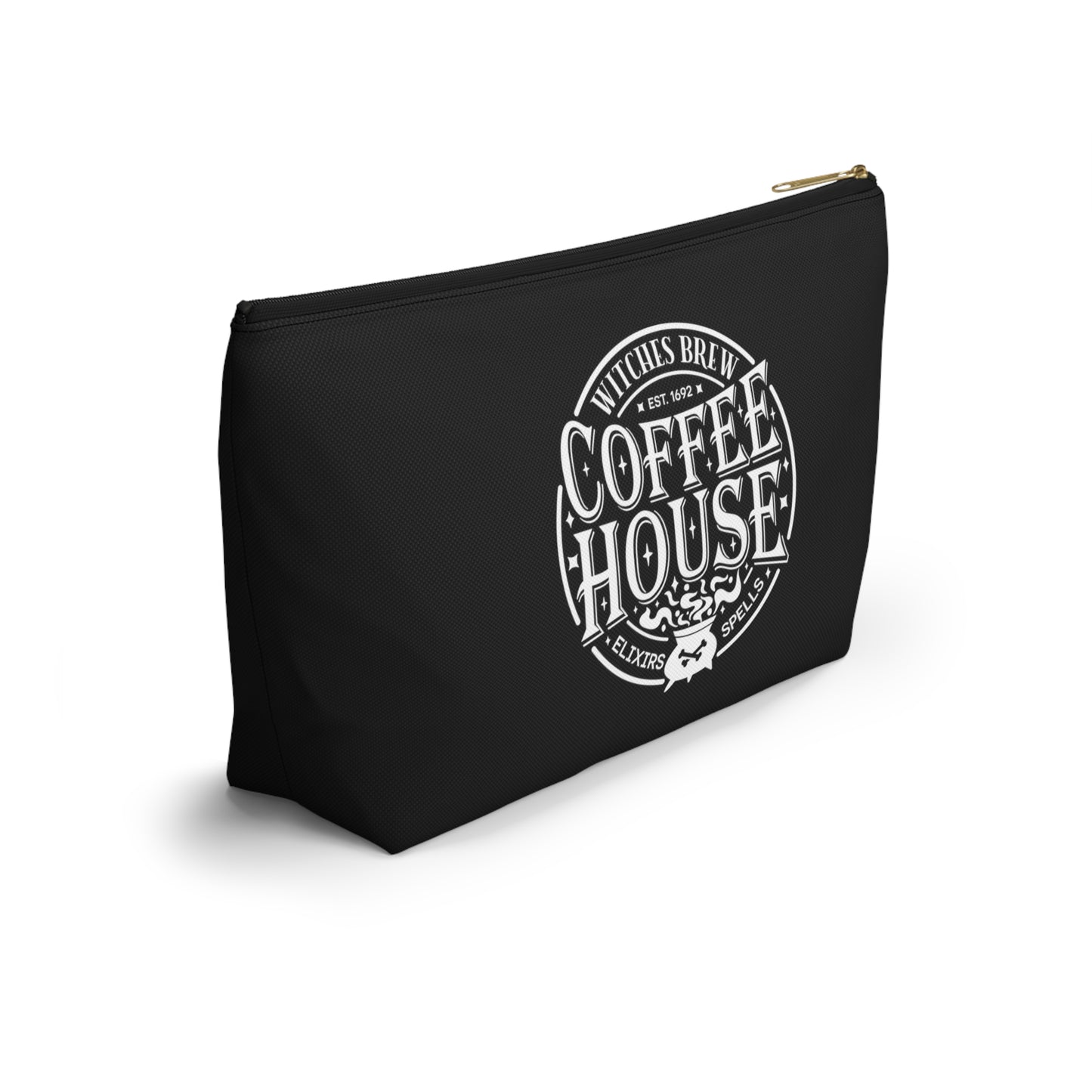 Halloween Witches Brew Coffee House Design Accessory Pouch w T-bottom - Black