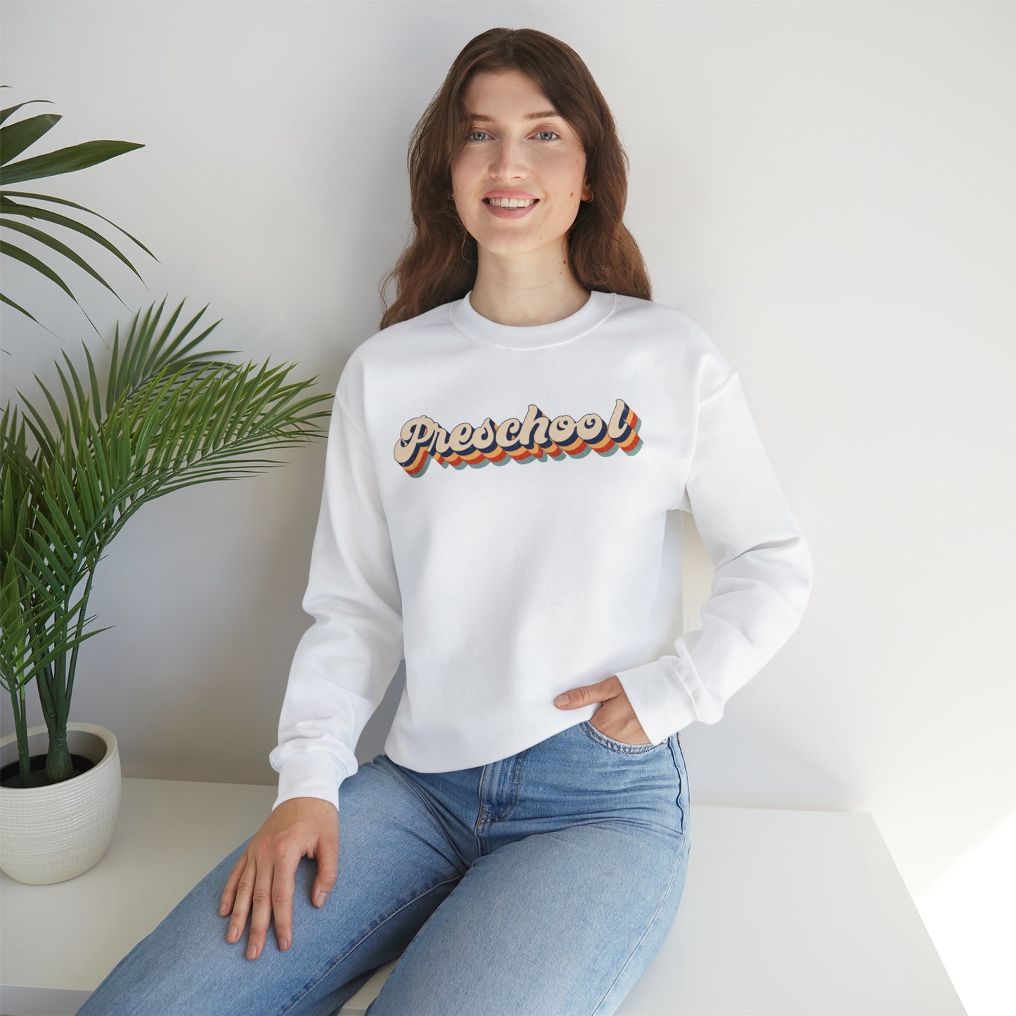 Retro Preschool Unisex Heavy Blend™ Crewneck Sweatshirt