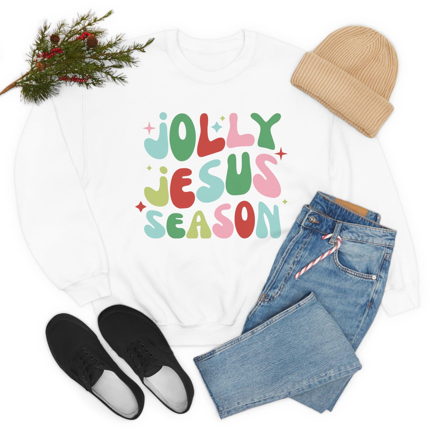 Jolly Jesus Season Heavyweight Crewneck Sweatshirt