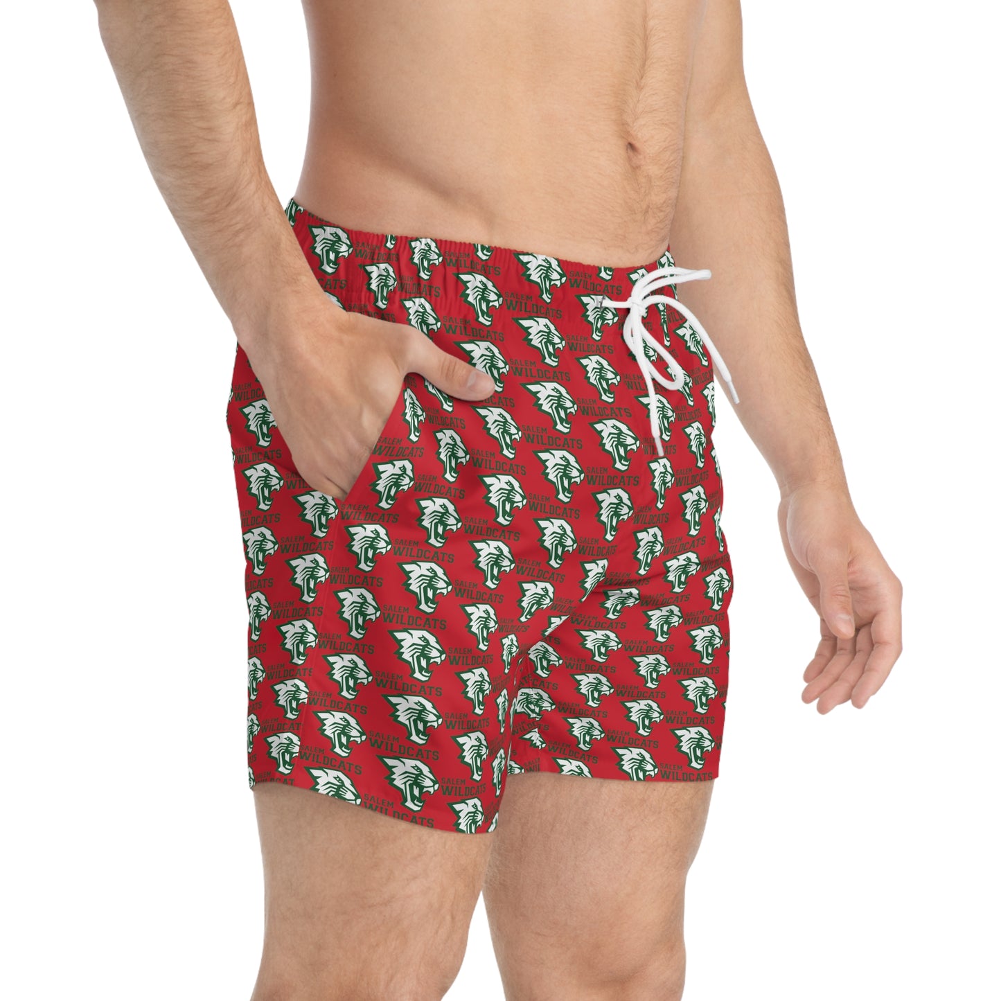 Salem Wildcats Swim Trunks - Red