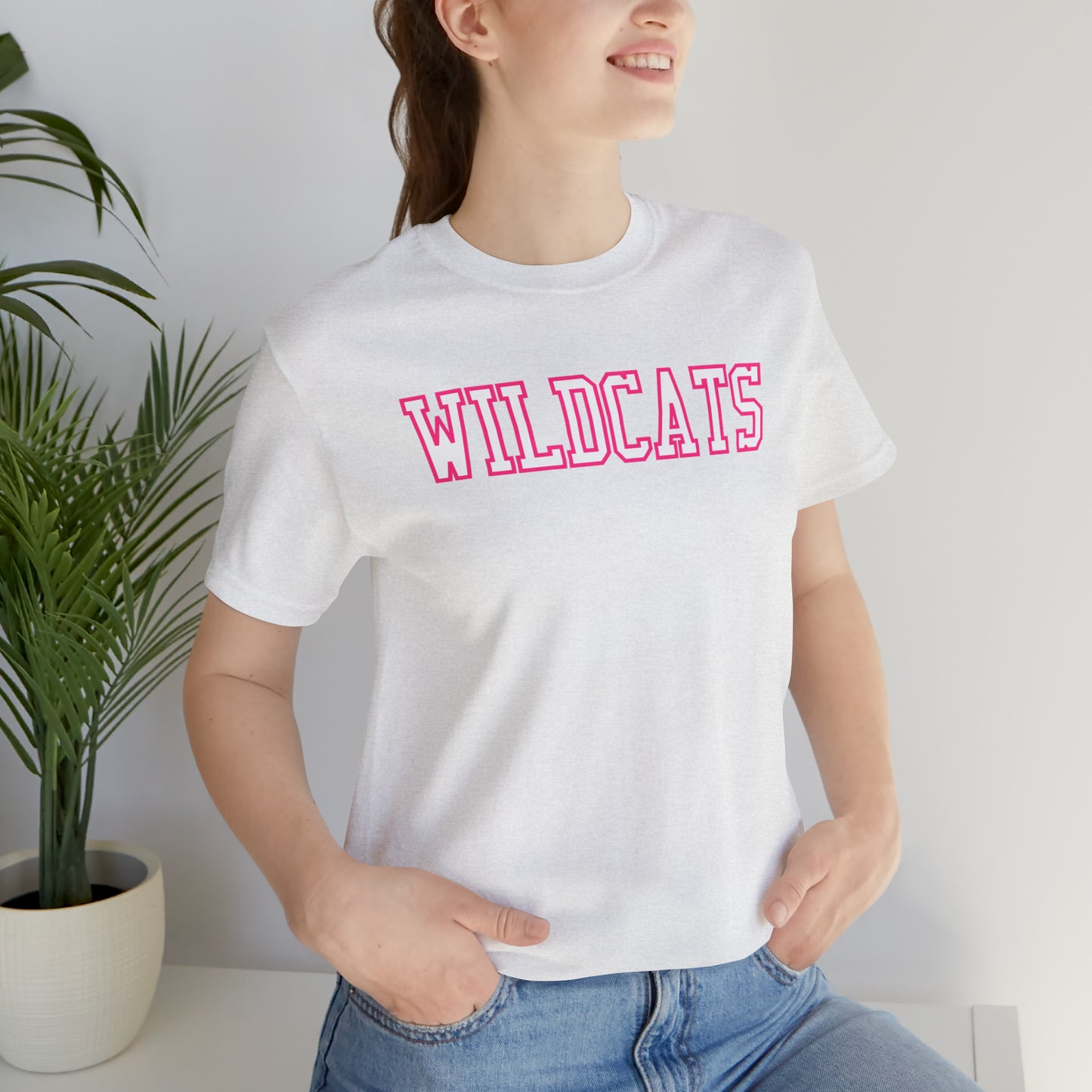 Pink Salem Wildcats Jersey Short Sleeve Tee - Green Print